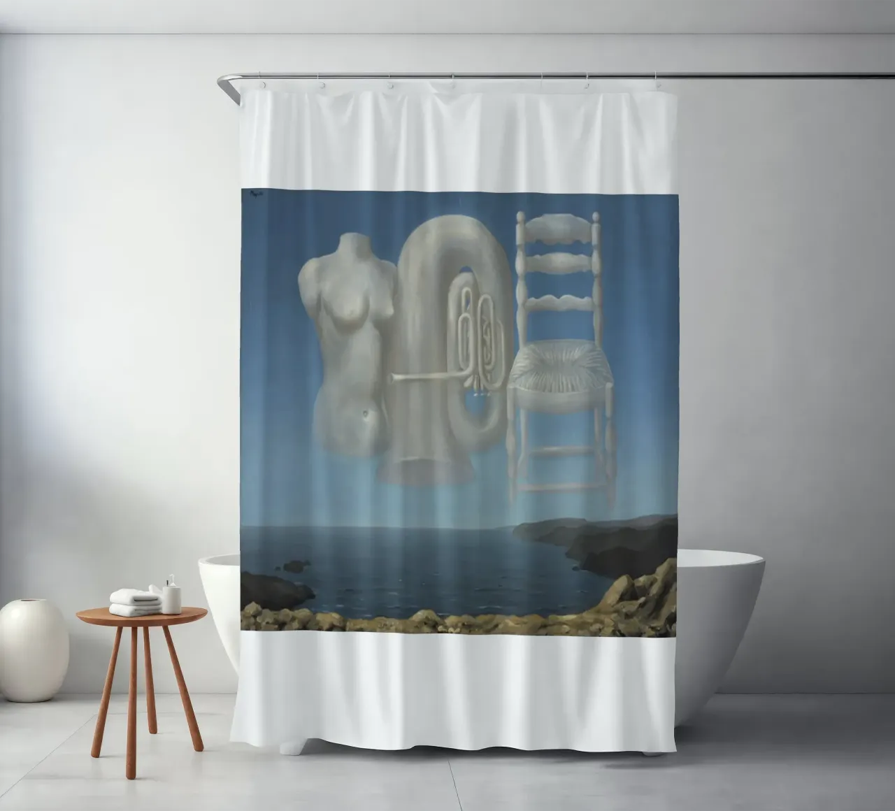 Le Temps Menaçant (Tempo minaccioso) di René Magritte tenda da doccia da Corene Morar