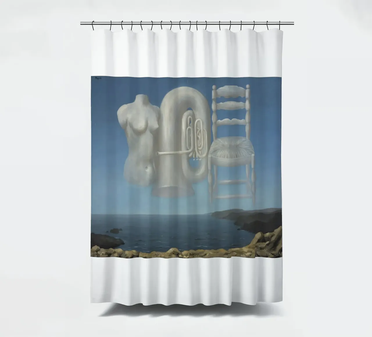 Le Temps Menaçant (Tempo minaccioso) di René Magritte tenda da doccia da Corene Morar