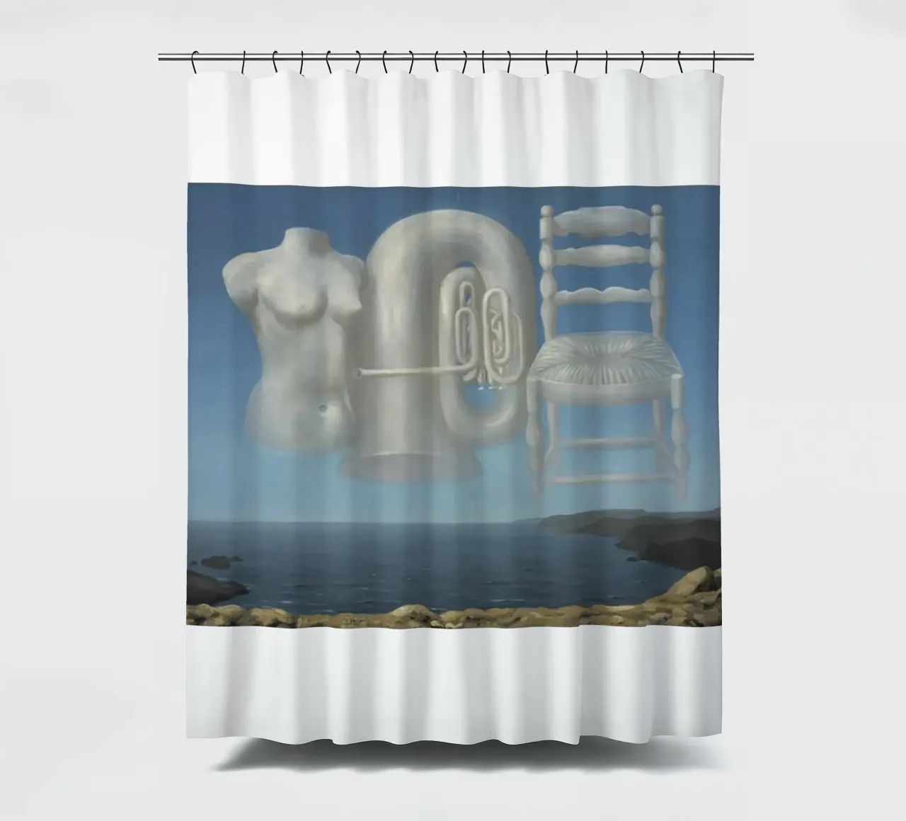 Le Temps Menaçant (Tempo minaccioso) di René Magritte tenda da doccia da Corene Morar