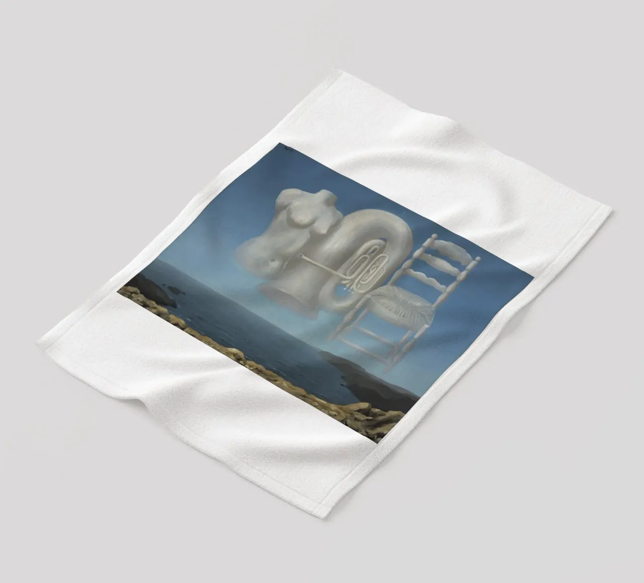Le Temps Menaçant (Tempo minaccioso) di René Magritte coperta in pile da Corene Morar