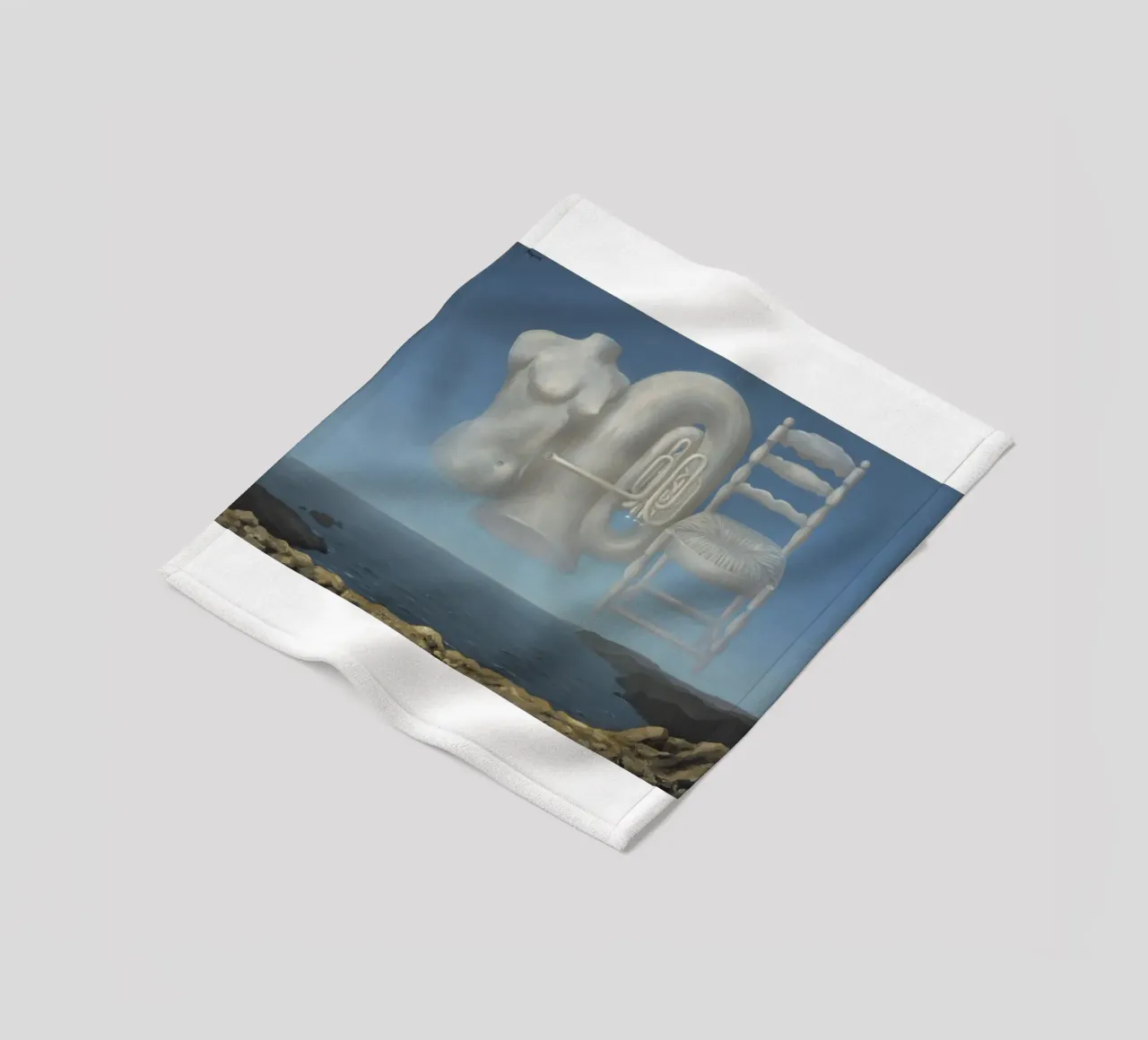 Le Temps Menaçant (Tempo minaccioso) di René Magritte coperta in pile da Corene Morar