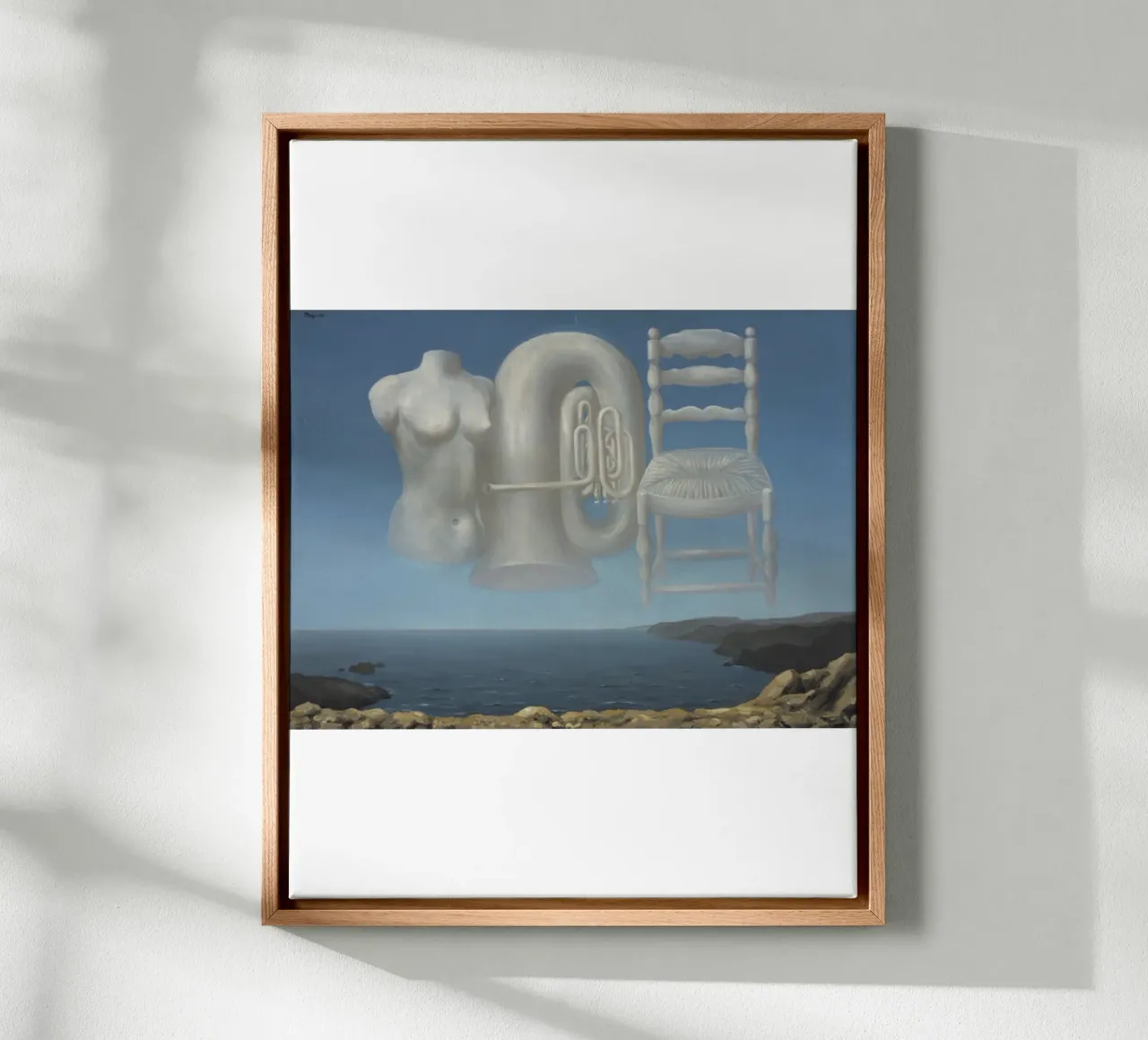 Le Temps Menaçant (Tempo minaccioso) di René Magritte tela con Cornice a cassetta da Corene Morar
