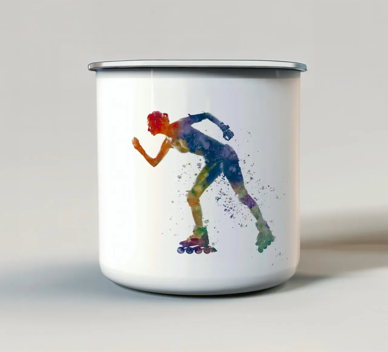 Pattinatore ad acquerello tazza in smalto da ⚽ Sports Pulse