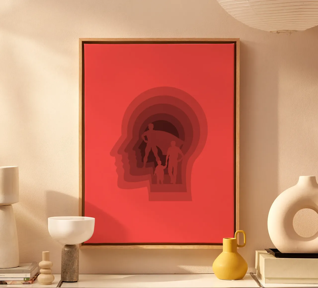Super vader canvas met Baklijst van Little Dean