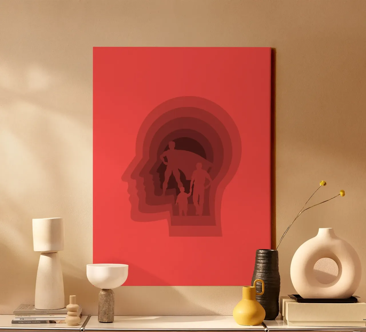 Super vader canvas met Baklijst van Little Dean