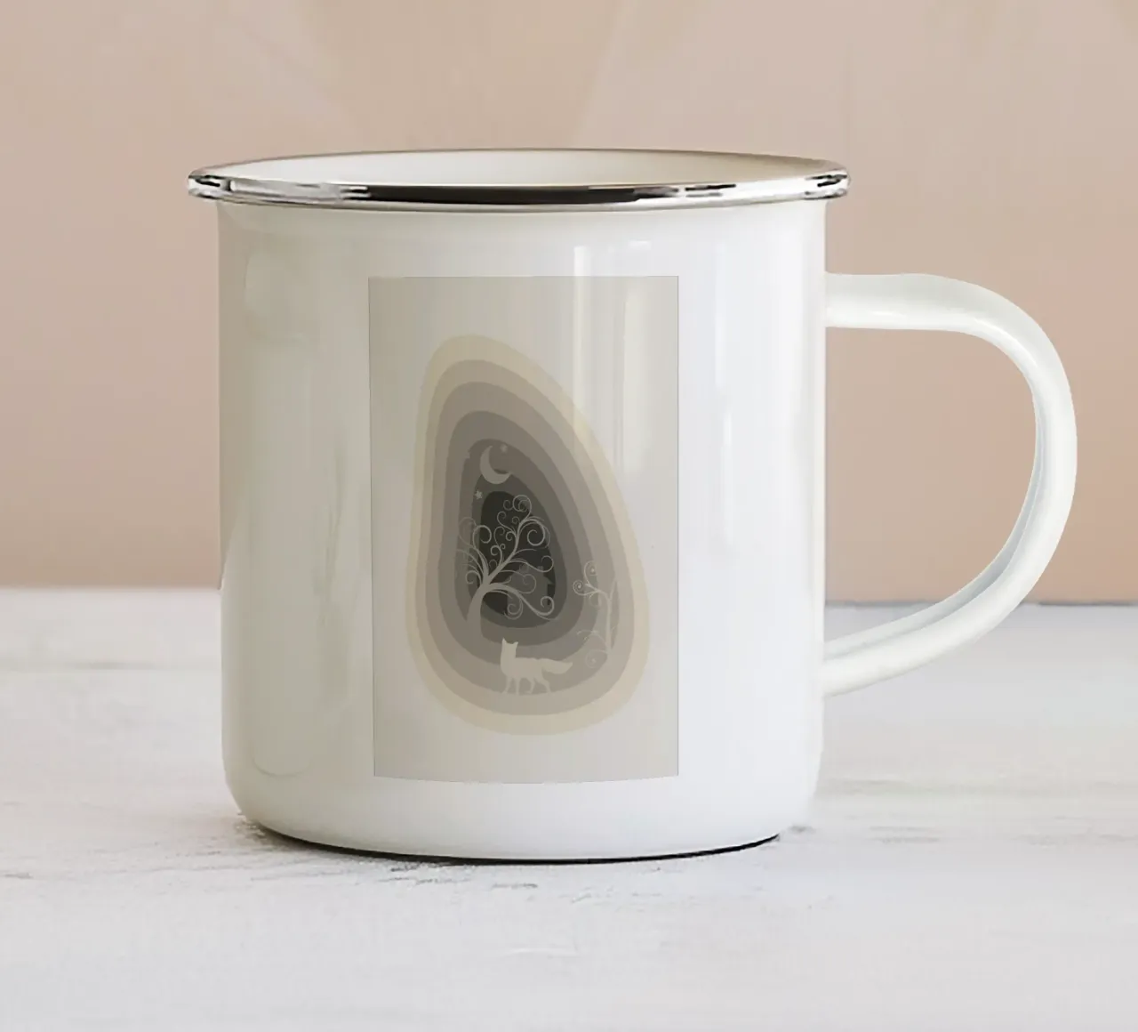 Volpe stravagante tazza in smalto da Little Dean