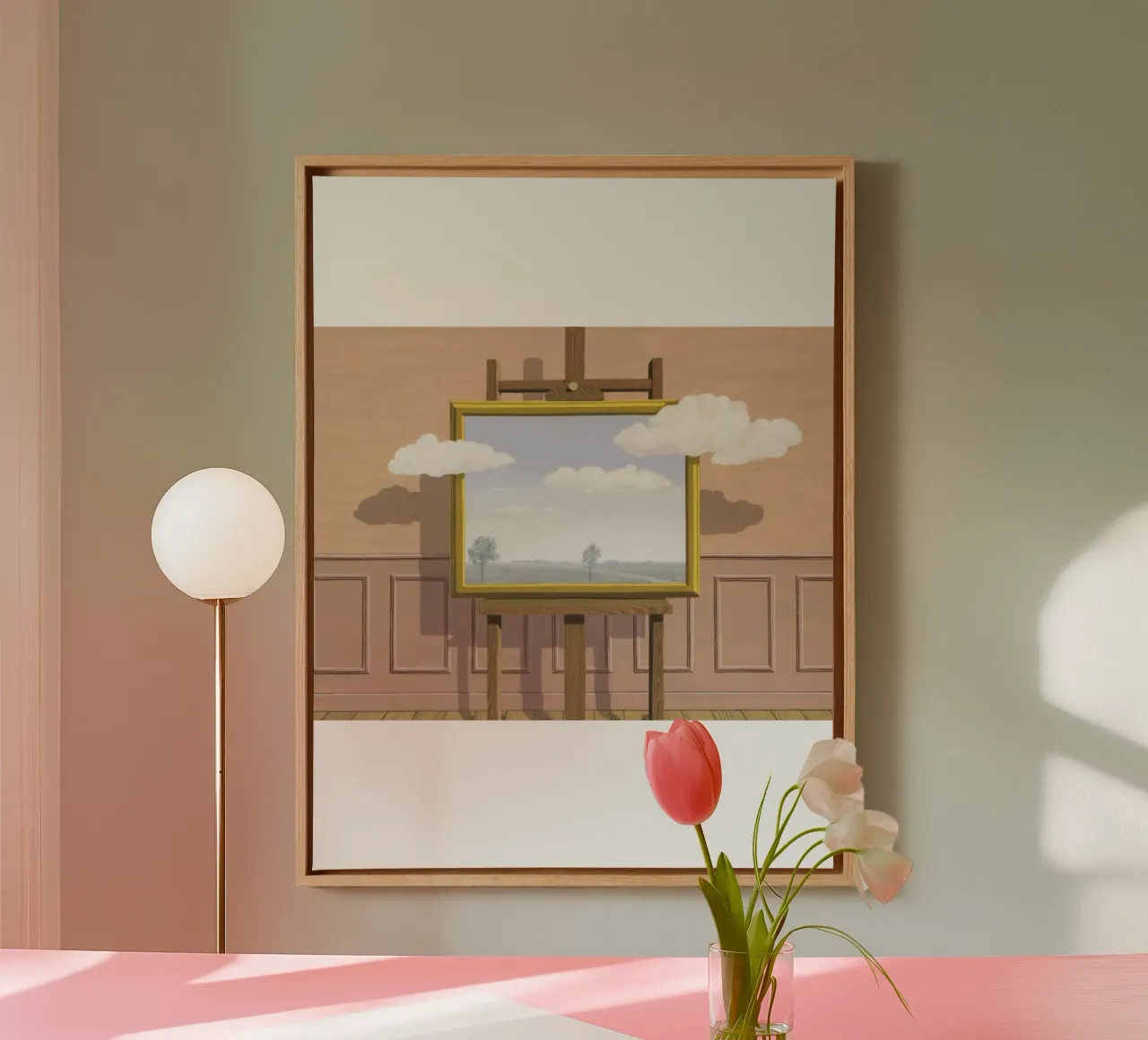 Rene Magritte L'ancora di salvezza tela con Cornice a cassetta da Corene Morar