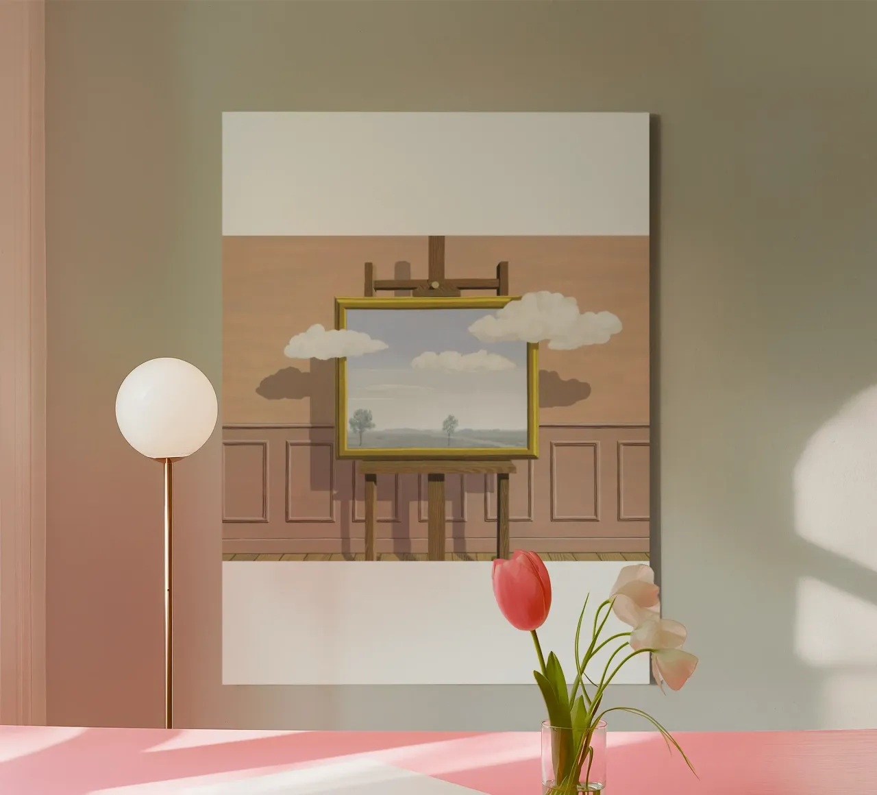 Rene Magritte L'ancora di salvezza tela con Cornice a cassetta da Corene Morar