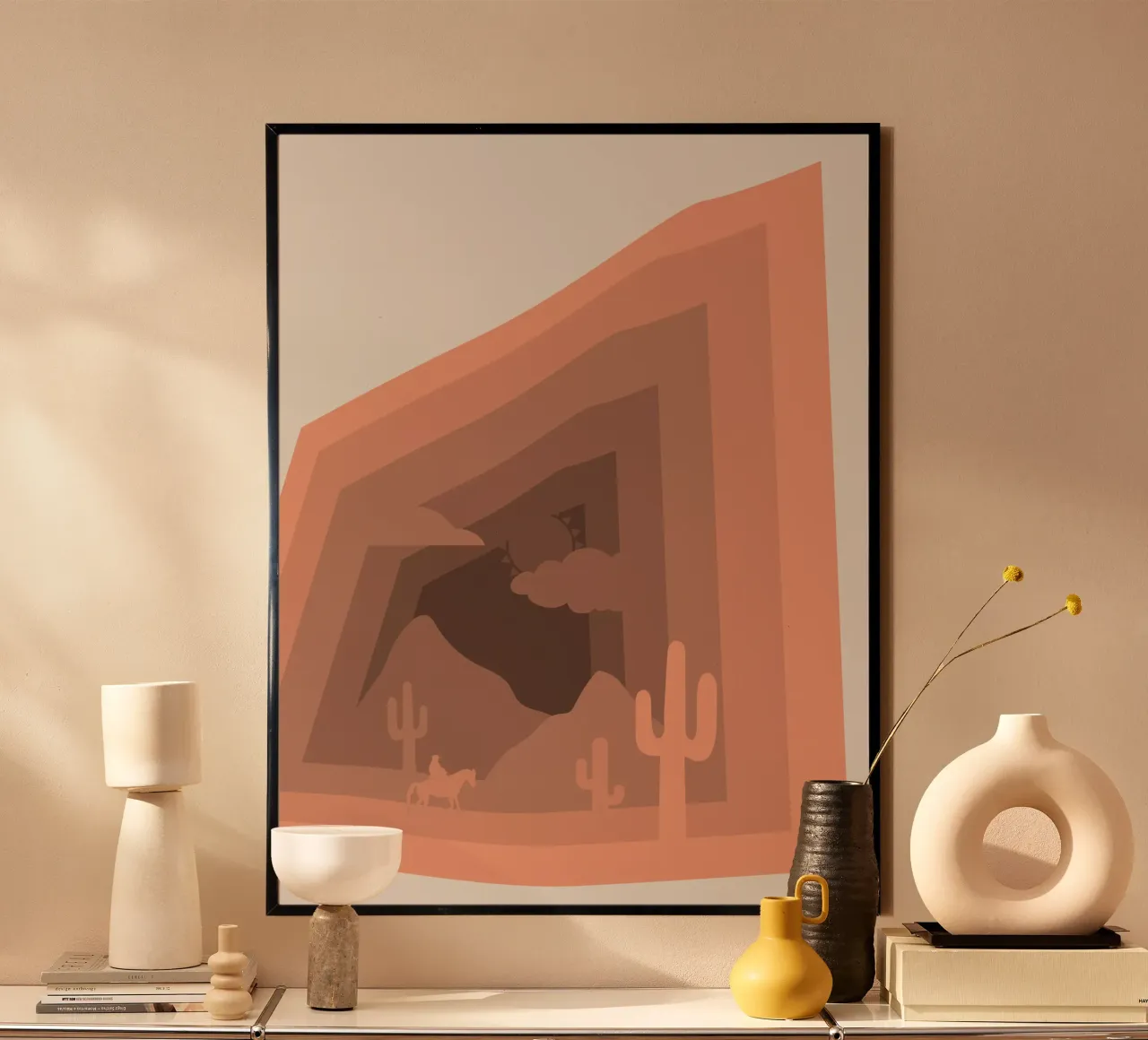 Il selvaggio west poster con telaio in legno da Little Dean