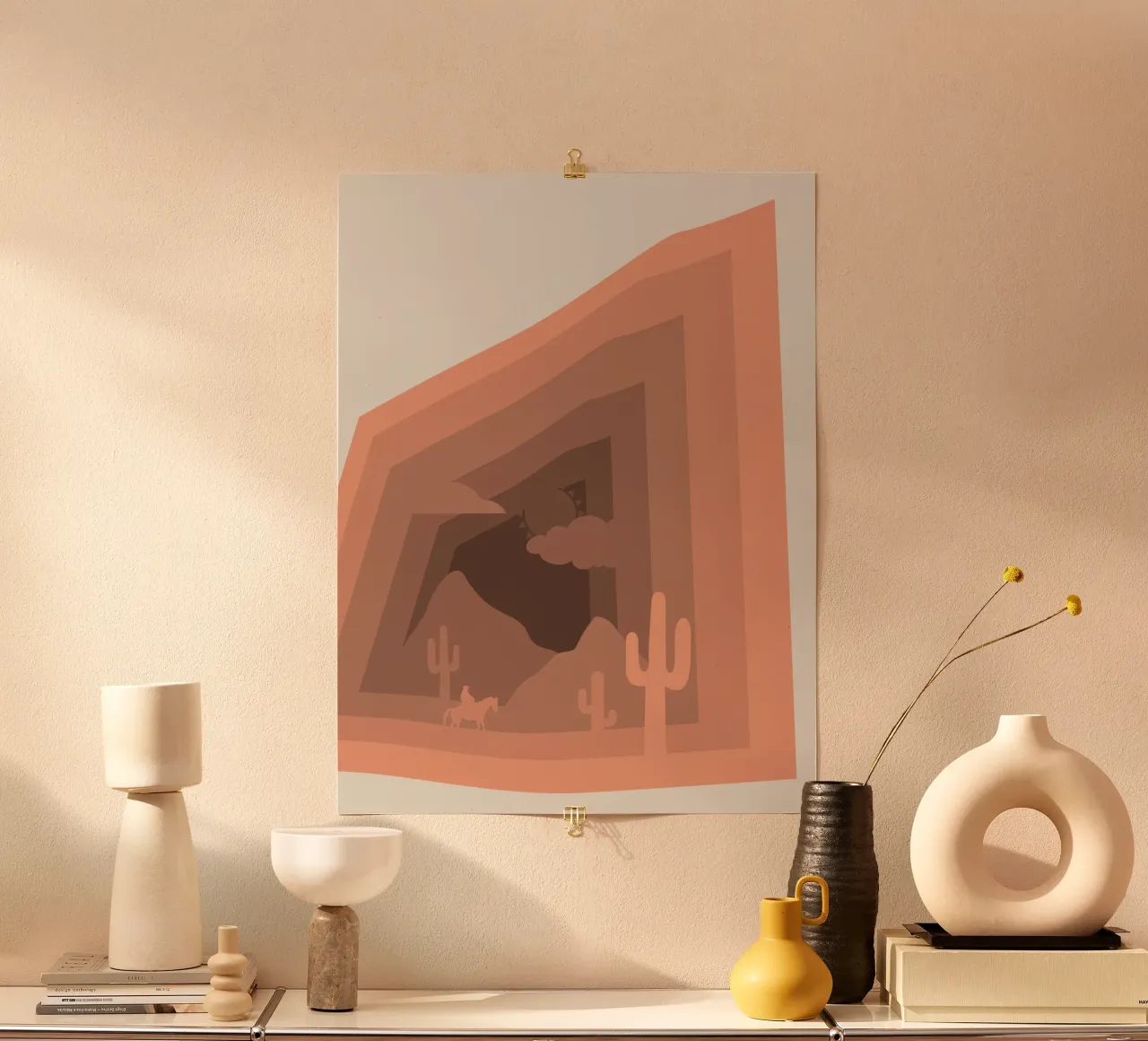Il selvaggio west poster con telaio in legno da Little Dean