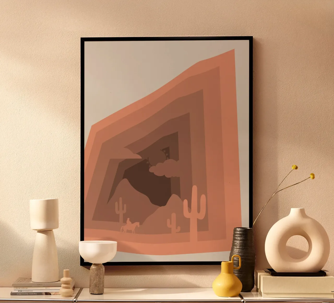 Il selvaggio west poster con telaio in legno da Little Dean
