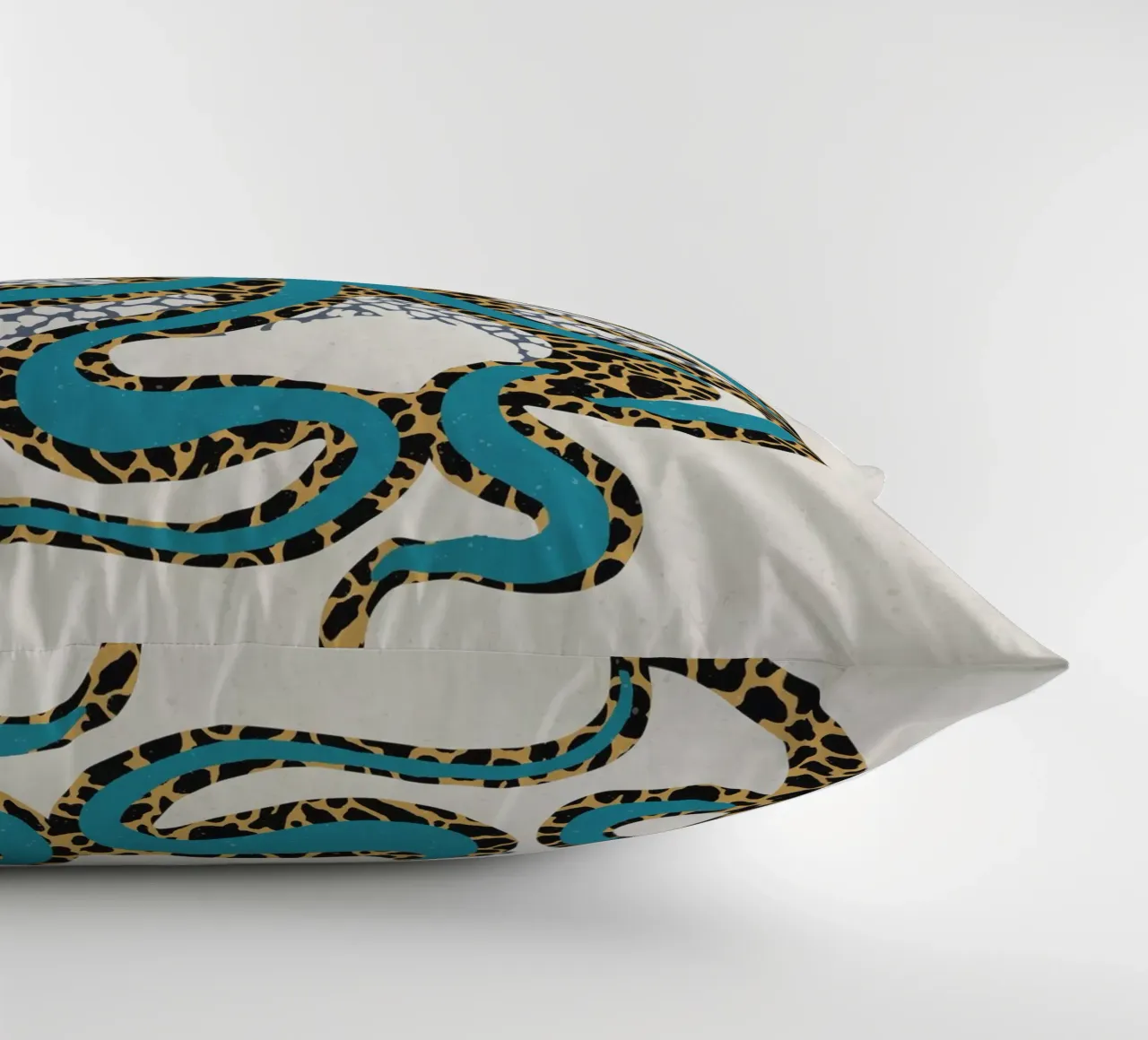 Octopus Blue Gold decorative cushion by Asha Designs