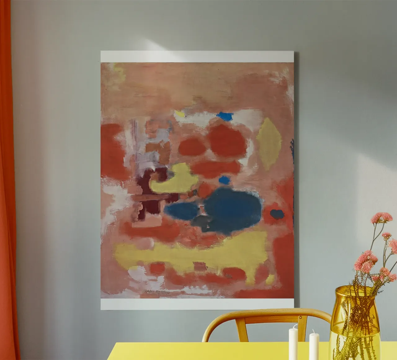 Blauw en grijs Mark Rothko canvas met Baklijst van Fredrick Miller