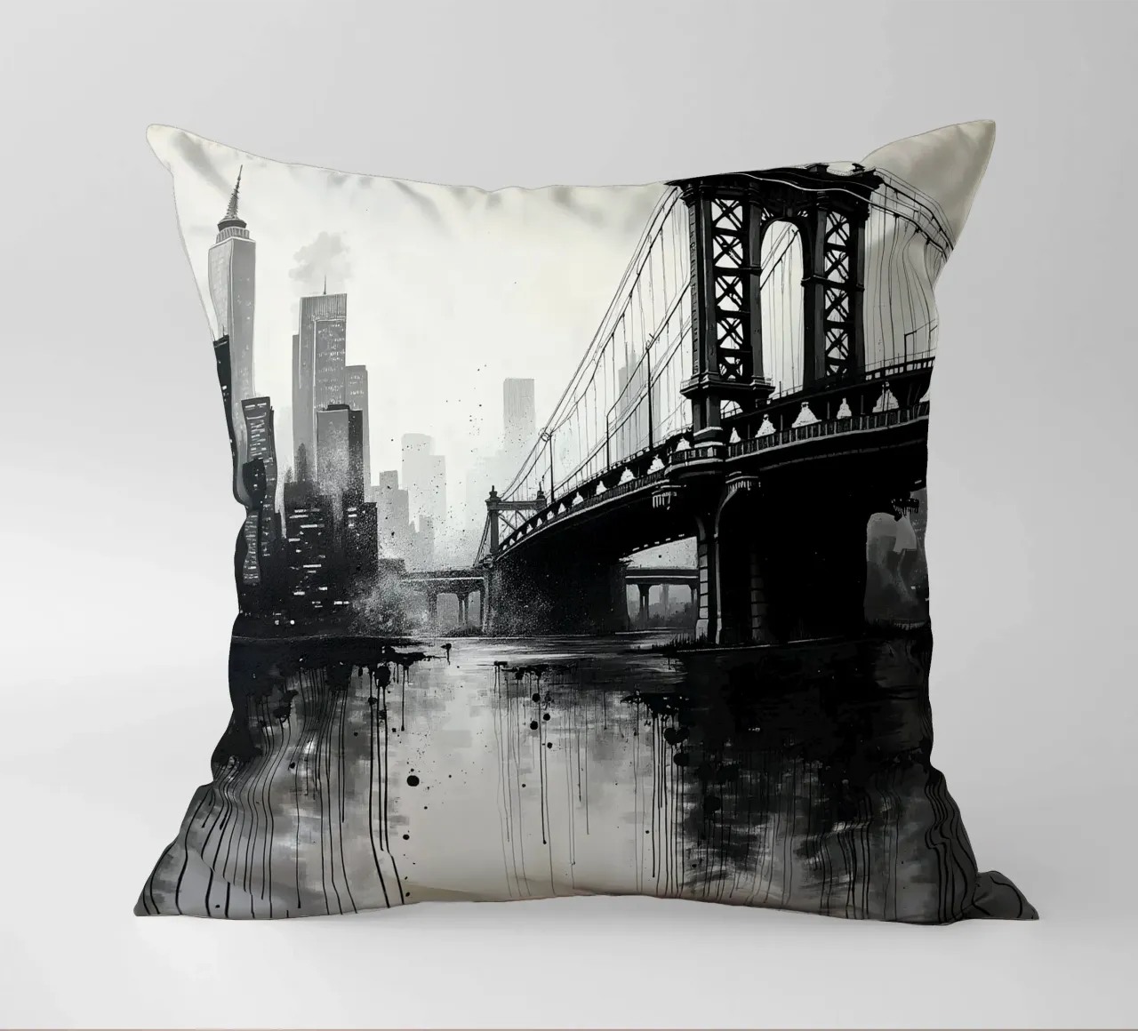 Skyline con ponte_1 cuscino da Fantasie & Mystikwelten by LK