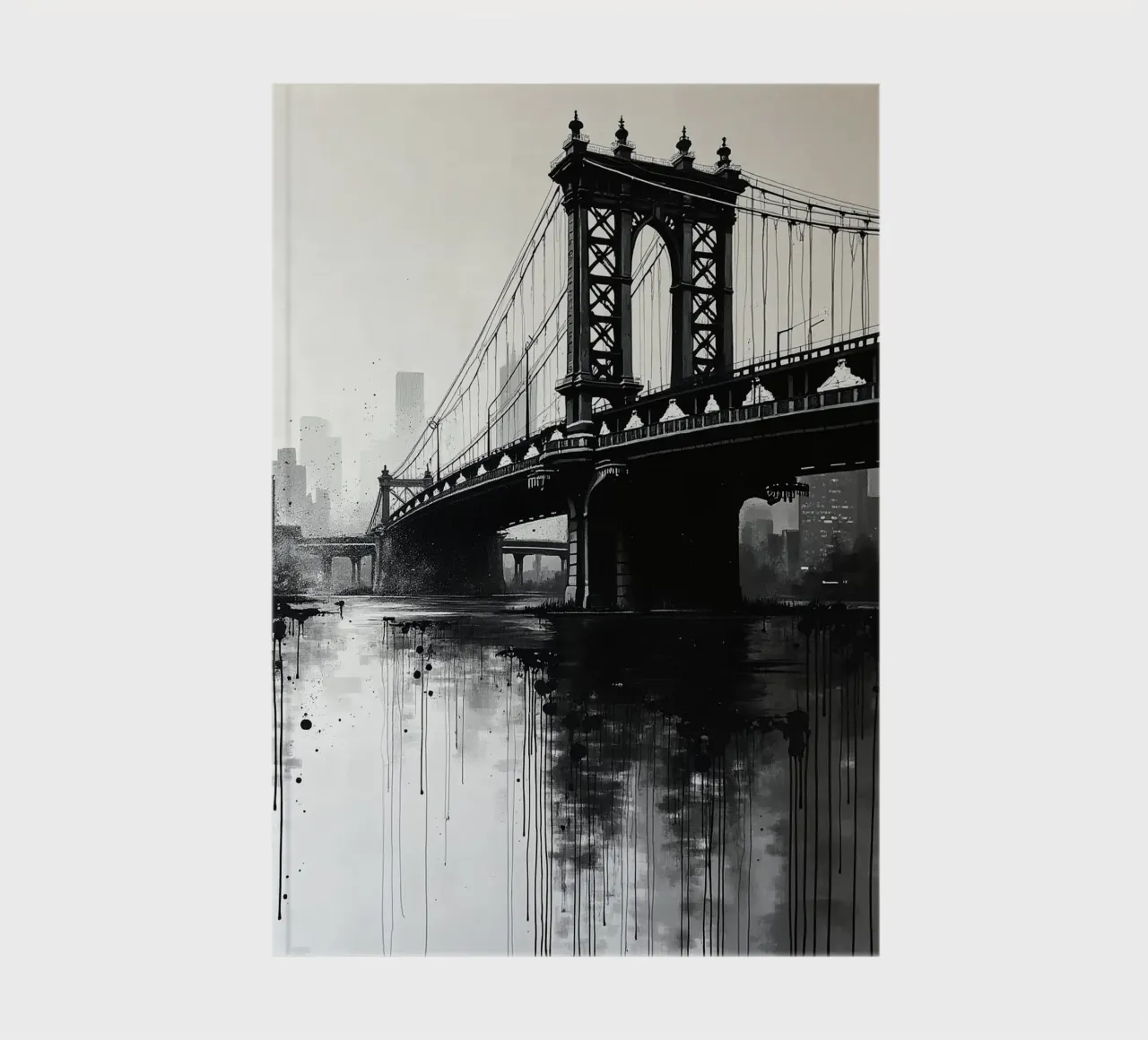 Skyline with bridge_1 notebook by Fantasie & Mystikwelten by LK