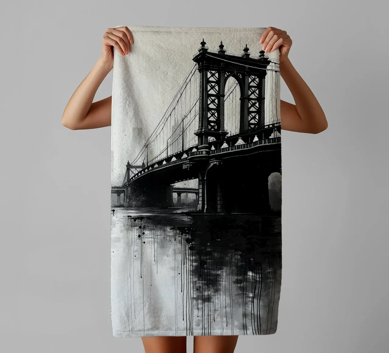 Skyline with bridge_1 towel by Fantasie & Mystikwelten by LK