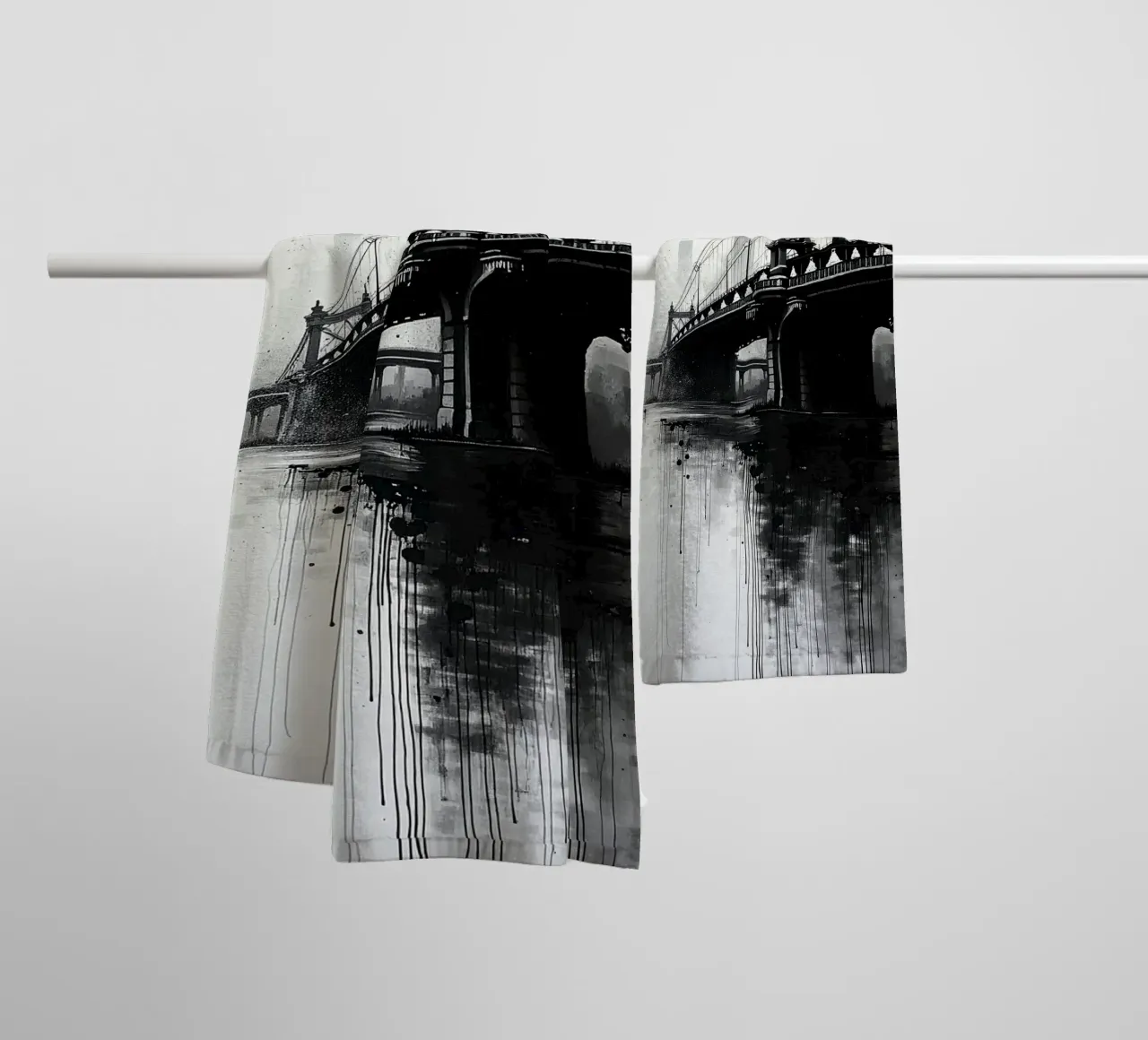 Skyline with bridge_1 towel by Fantasie & Mystikwelten by LK