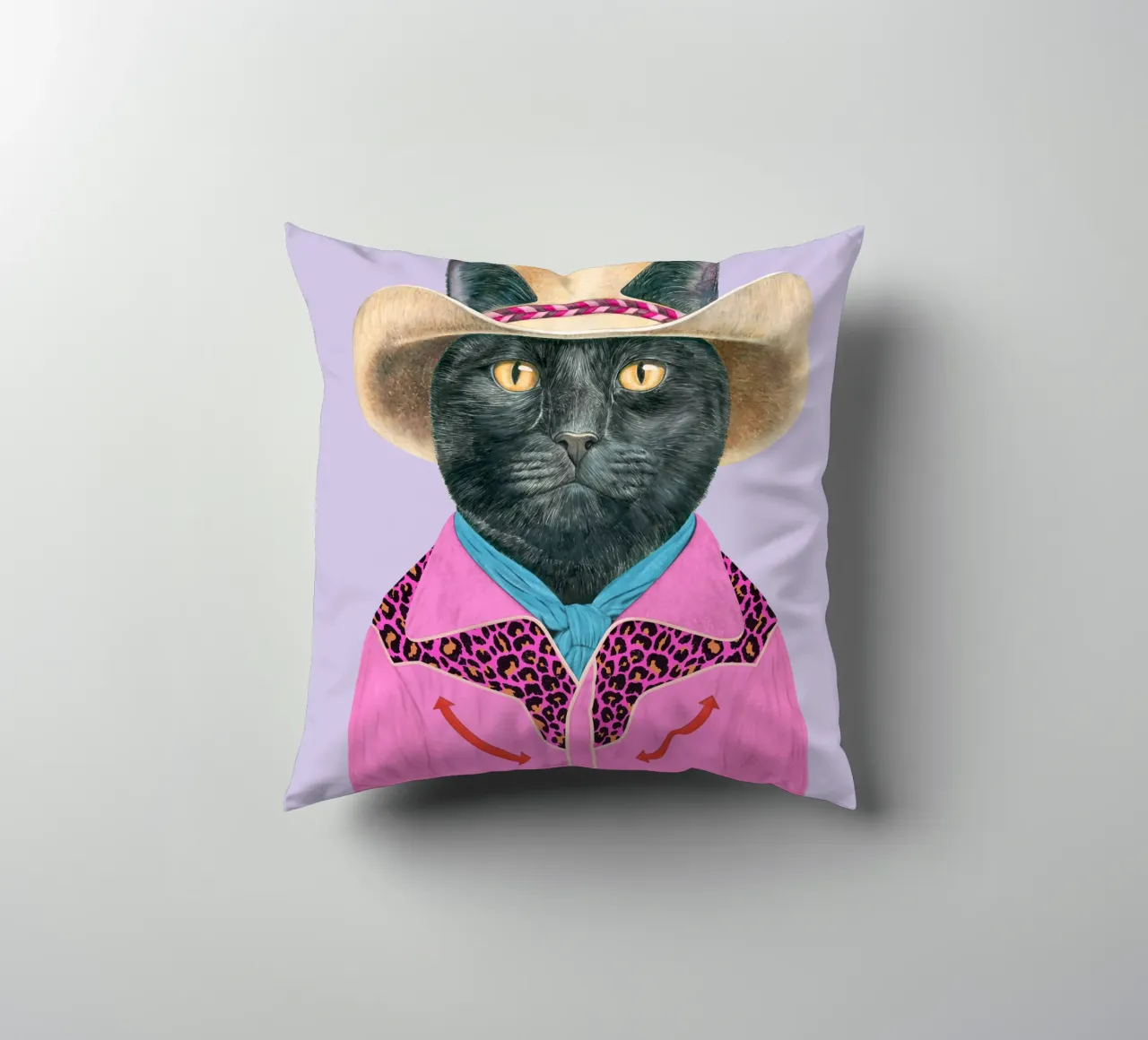 Gatto nero del selvaggio West cuscino da Animal Crew