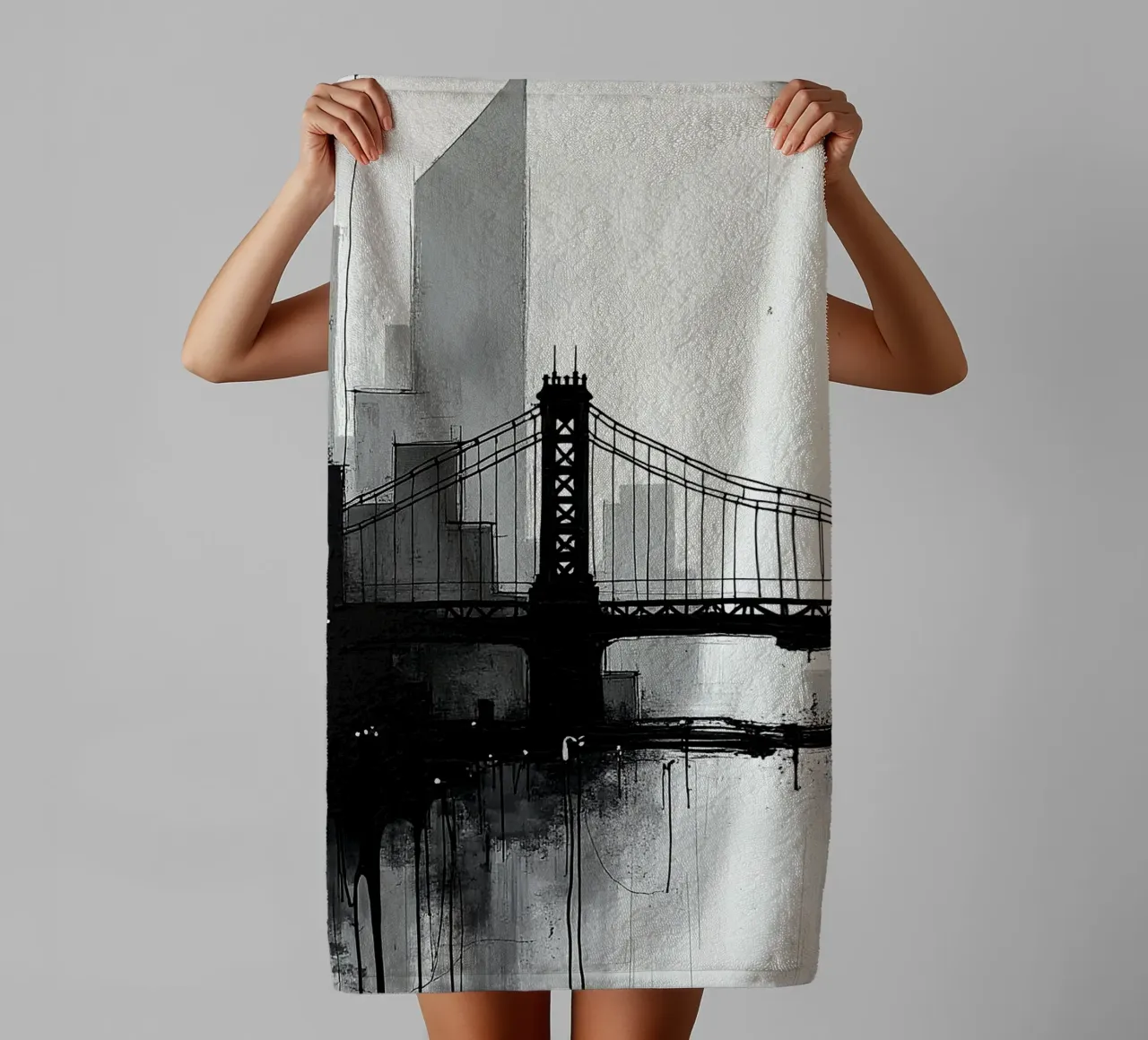 Skyline with bridge_2 towel by Fantasie & Mystikwelten by LK