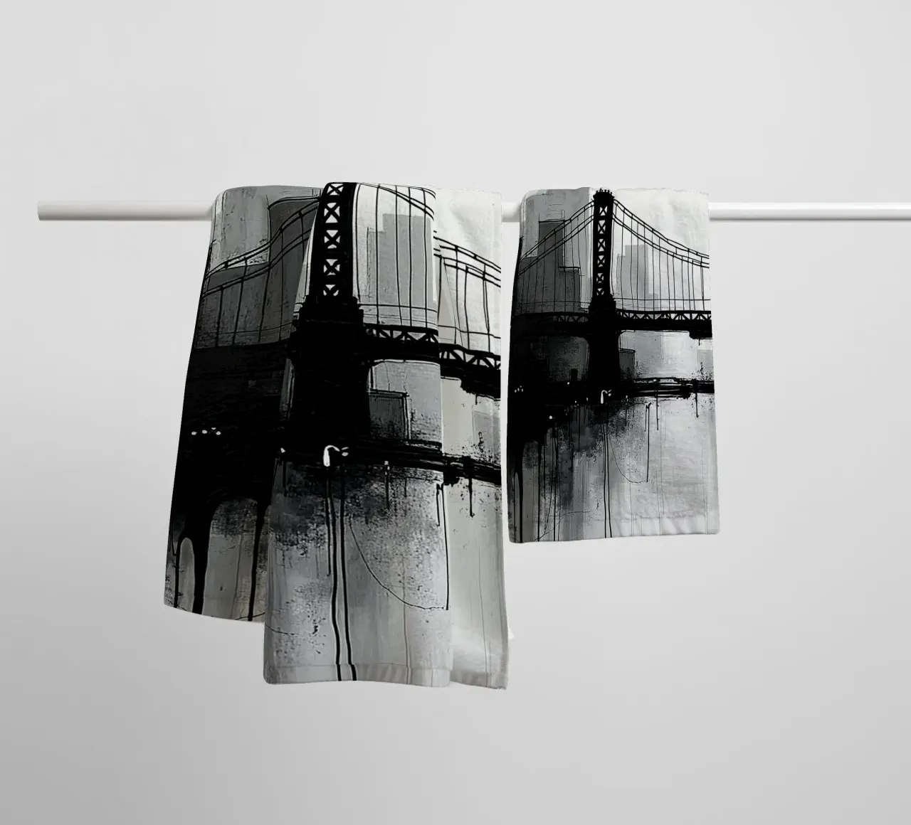 Skyline with bridge_2 towel by Fantasie & Mystikwelten by LK