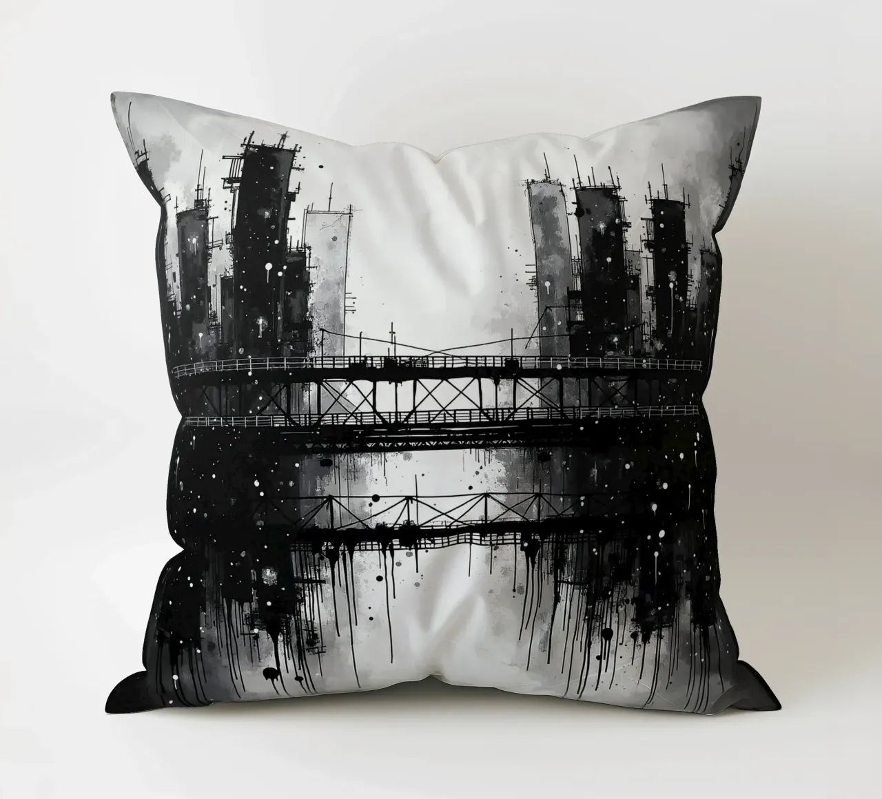 Skyline con ponte_3 cuscino da Fantasie & Mystikwelten by LK
