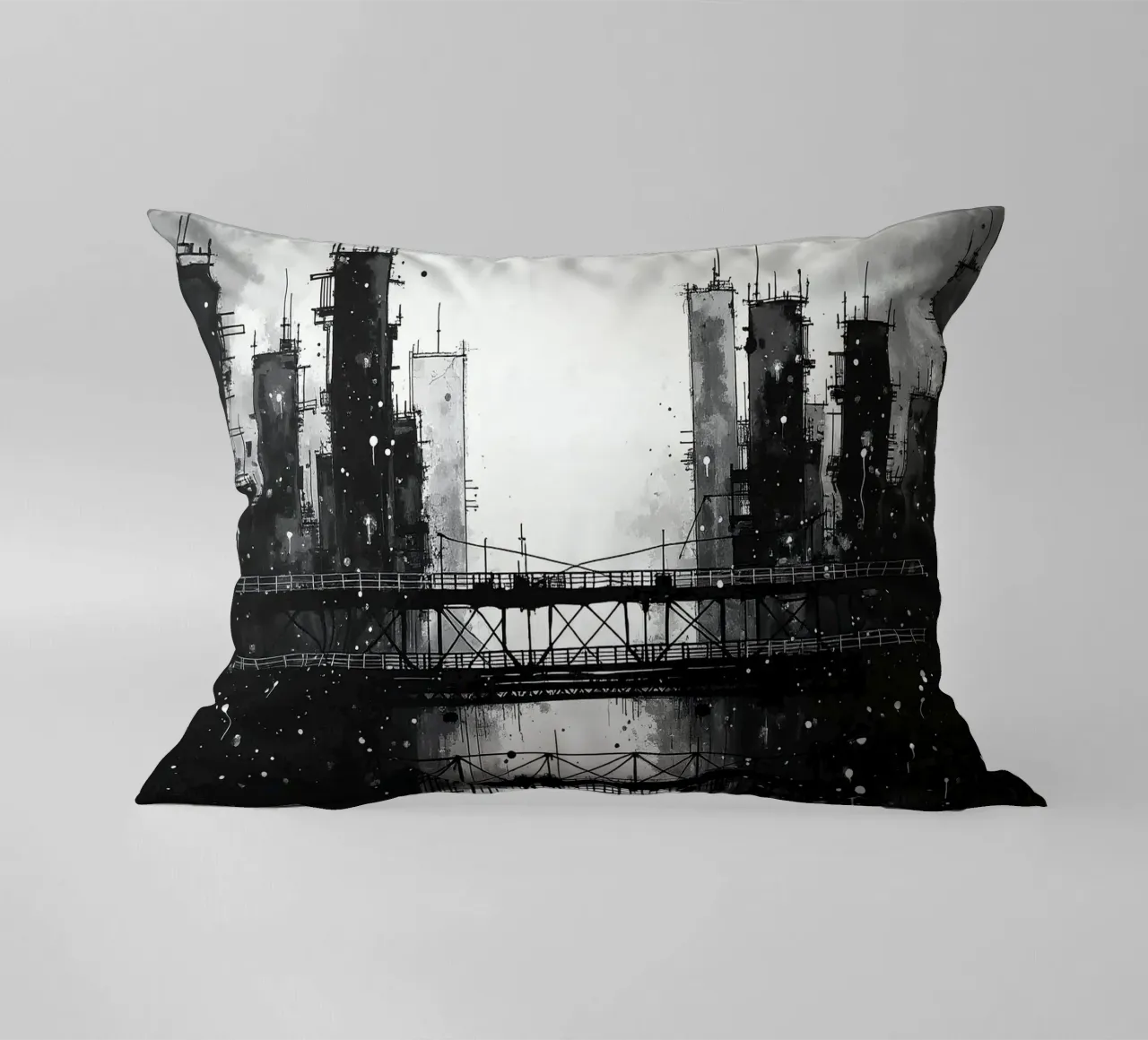 Skyline con ponte_3 cuscino da Fantasie & Mystikwelten by LK