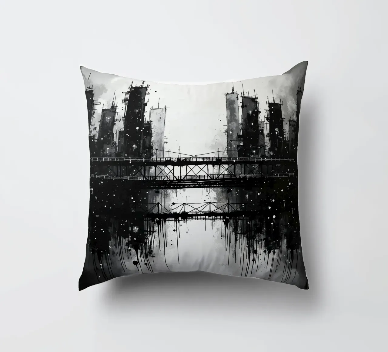Skyline con ponte_3 cuscino da Fantasie & Mystikwelten by LK