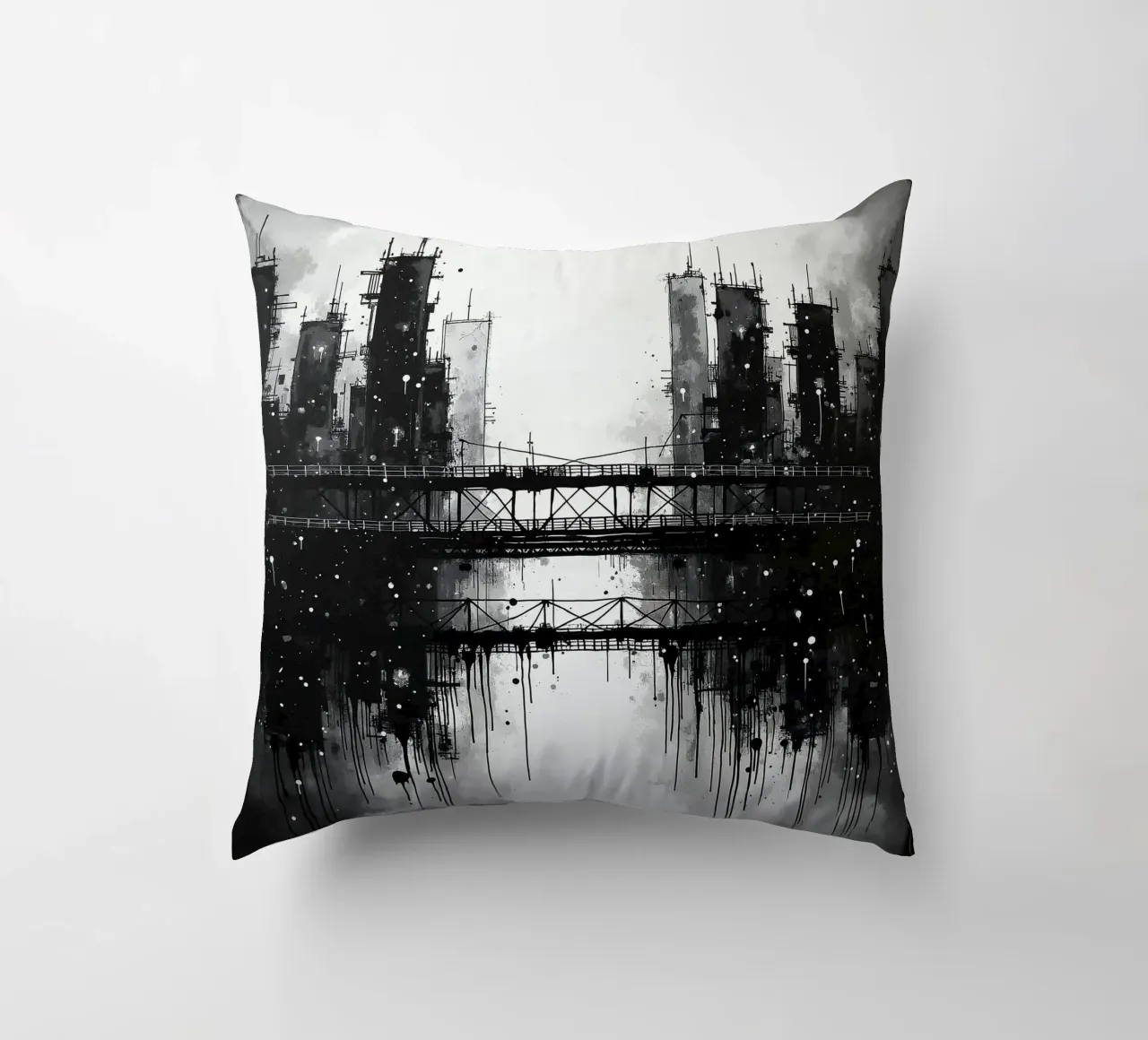 Skyline con ponte_3 cuscino da Fantasie & Mystikwelten by LK