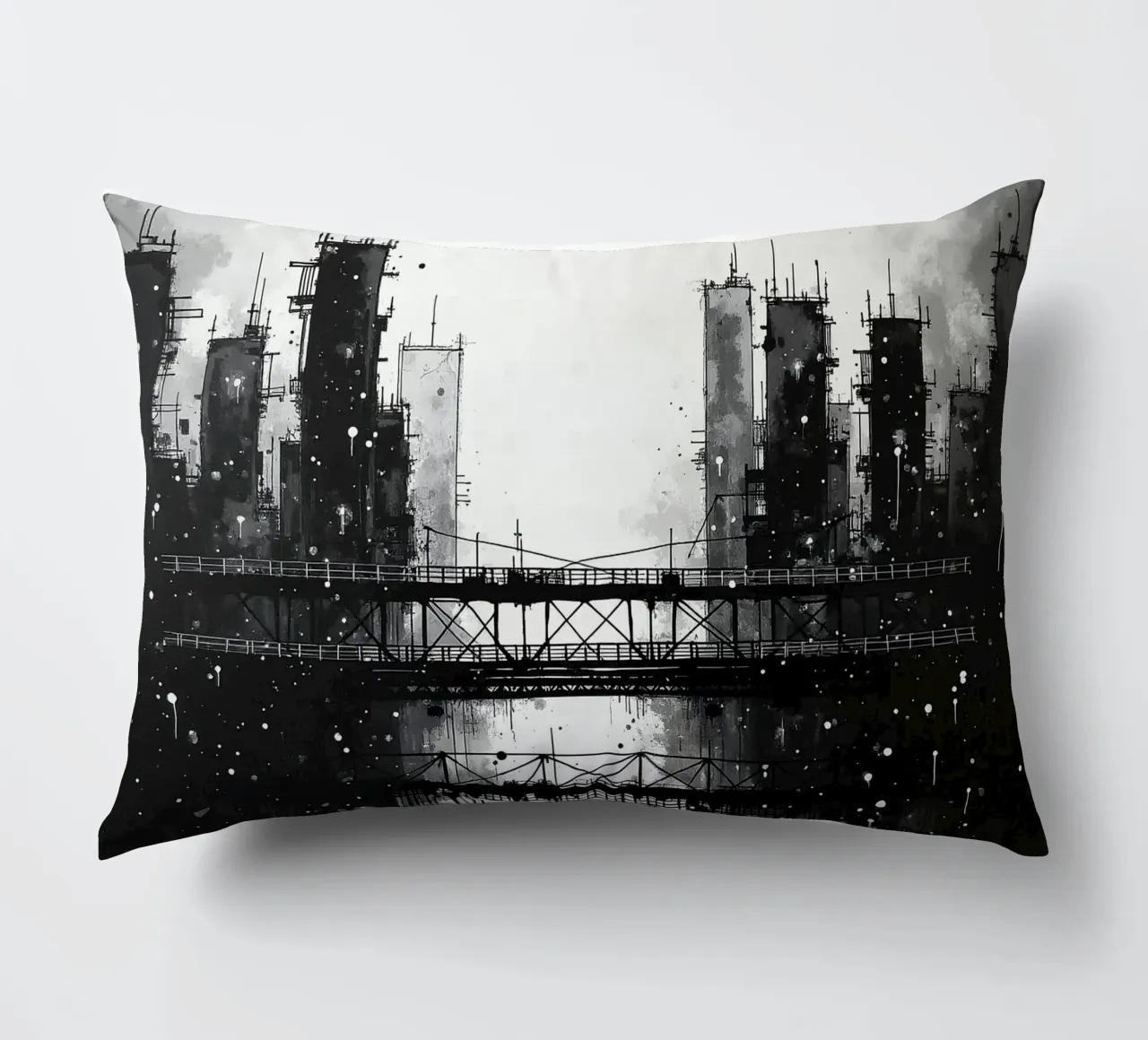 Skyline con ponte_3 cuscino da Fantasie & Mystikwelten by LK