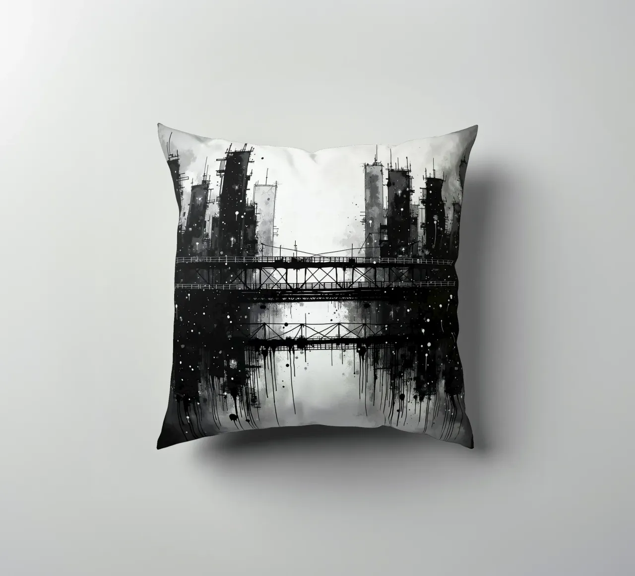 Skyline con ponte_3 cuscino da Fantasie & Mystikwelten by LK