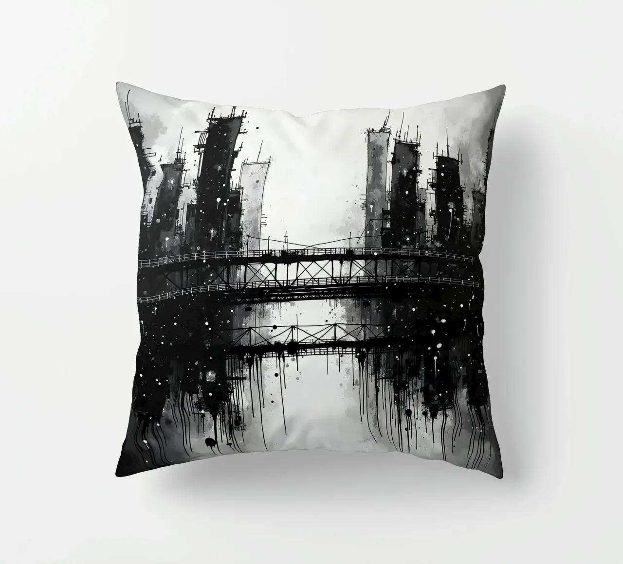 Skyline con ponte_3 cuscino da Fantasie & Mystikwelten by LK