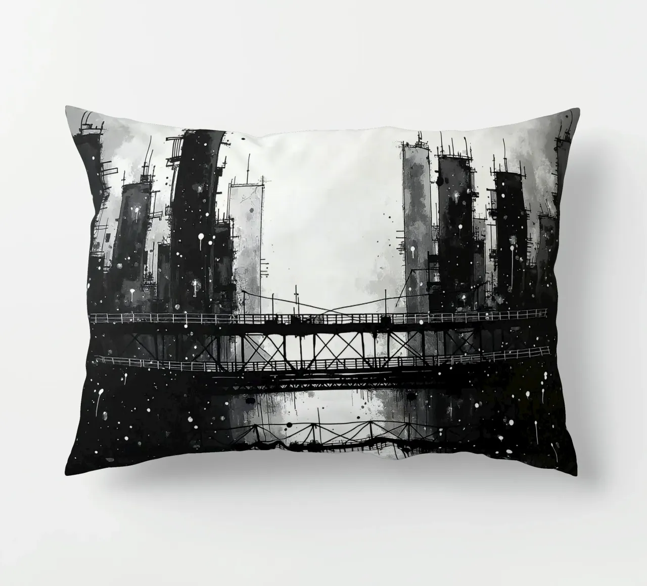Skyline con ponte_3 cuscino da Fantasie & Mystikwelten by LK