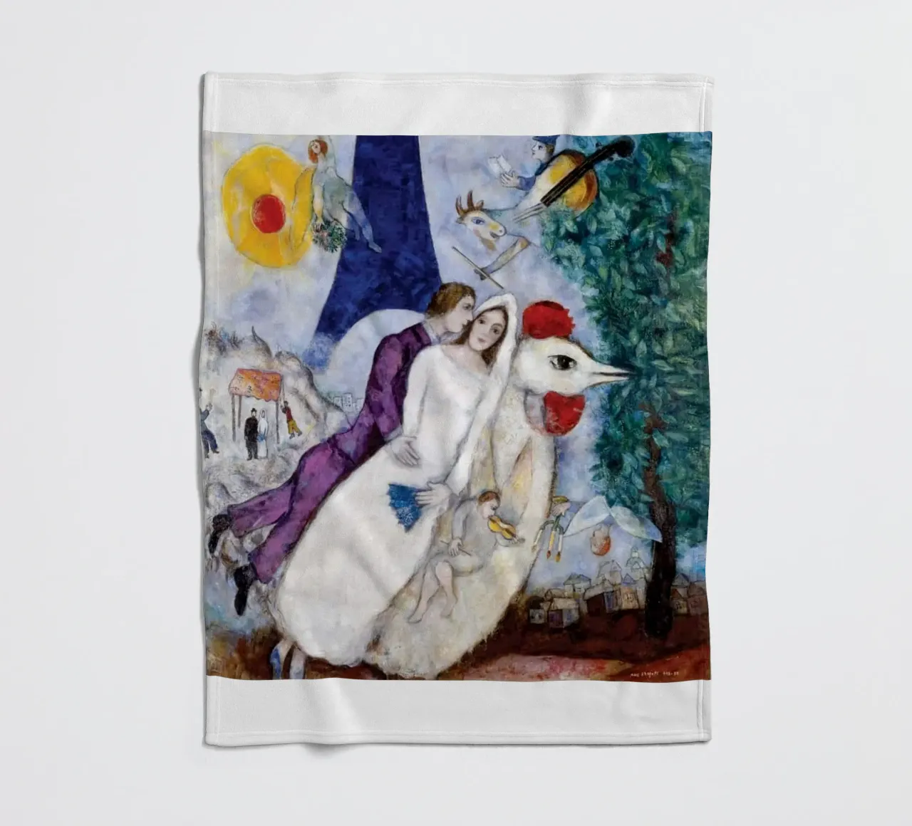 Floating Through The Narrative Universe Of Marc Chagall fleece blanket by Cindy Cronin