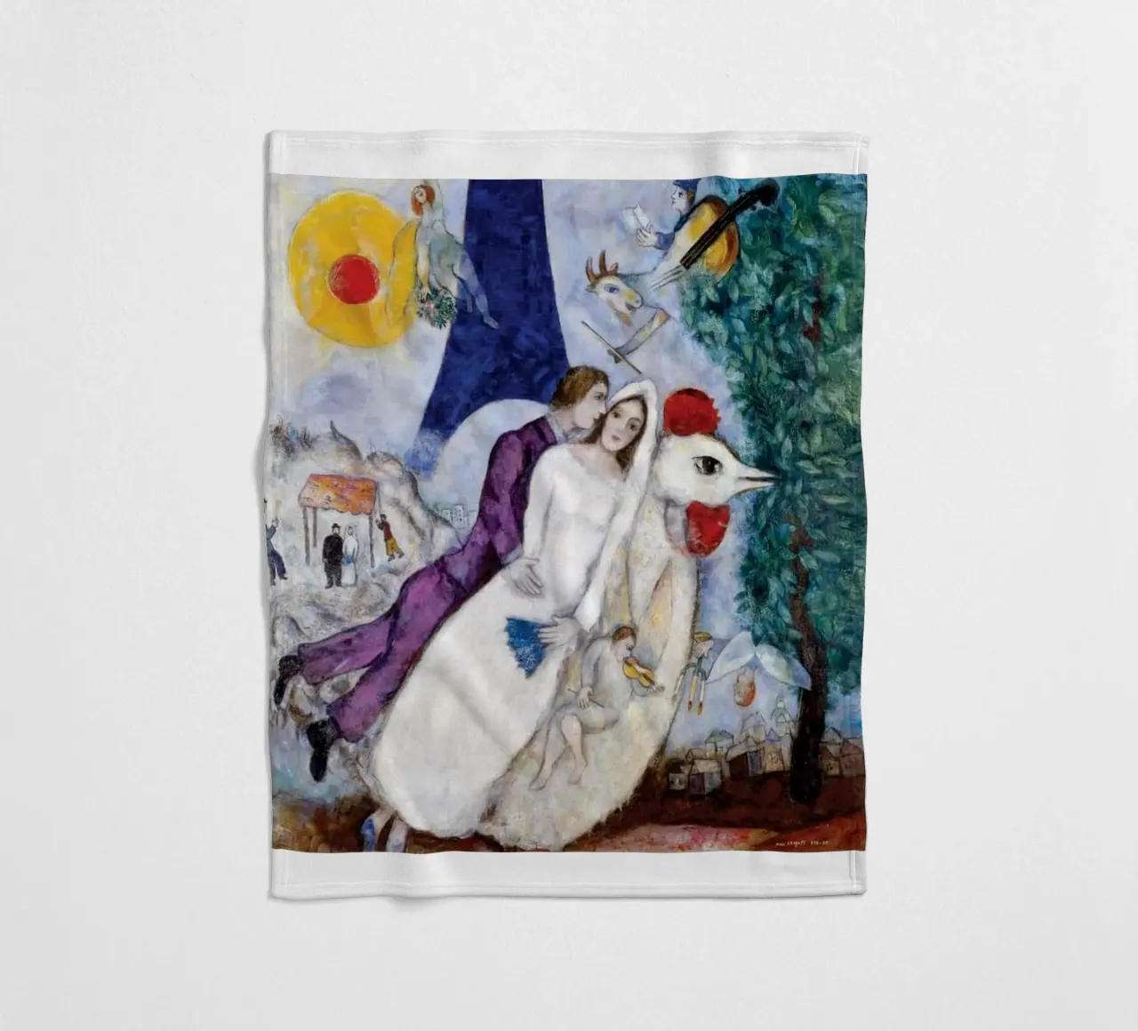 Floating Through The Narrative Universe Of Marc Chagall fleece blanket by Cindy Cronin
