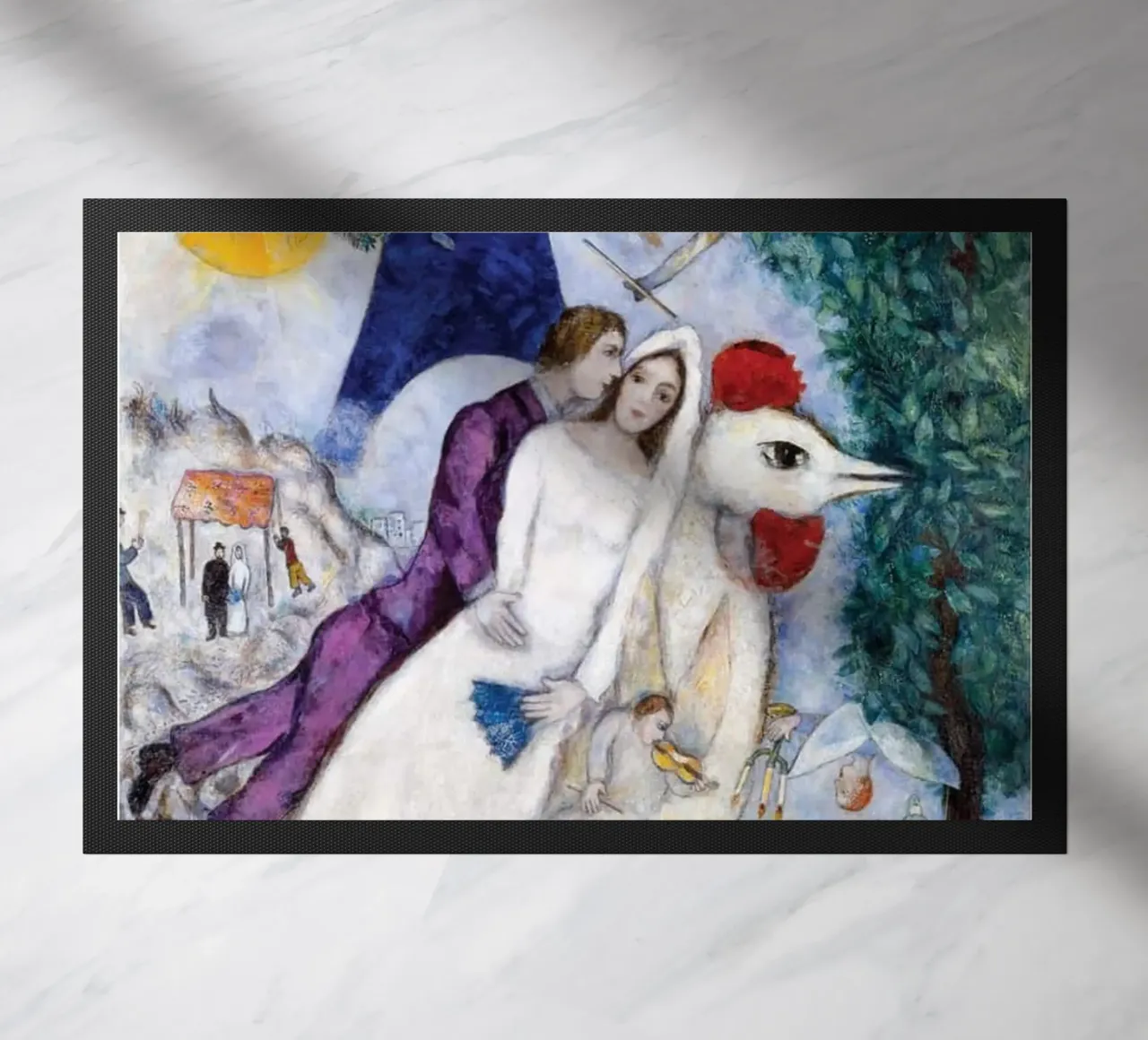 Floating Through The Narrative Universe Of Marc Chagall doormat by Cindy Cronin