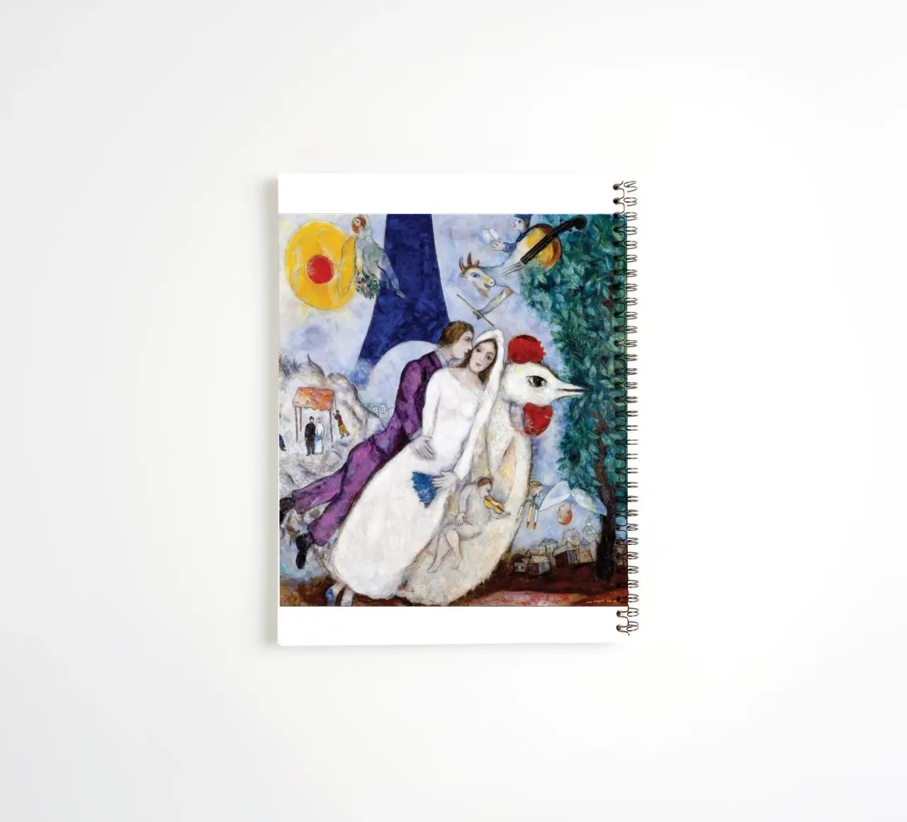 Floating Through The Narrative Universe Of Marc Chagall spiral notebook by Cindy Cronin