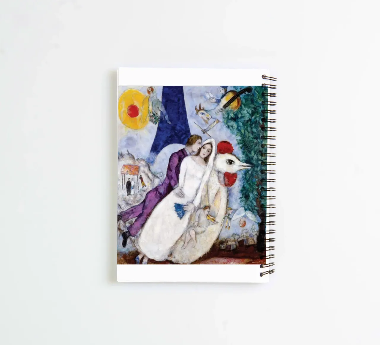 Floating Through The Narrative Universe Of Marc Chagall spiral notebook by Cindy Cronin