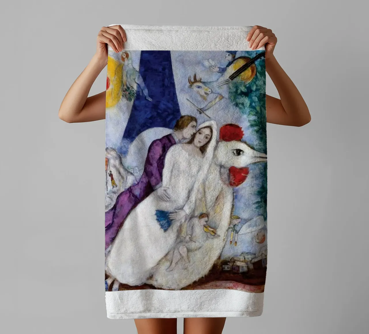 Floating Through The Narrative Universe Of Marc Chagall towel by Cindy Cronin