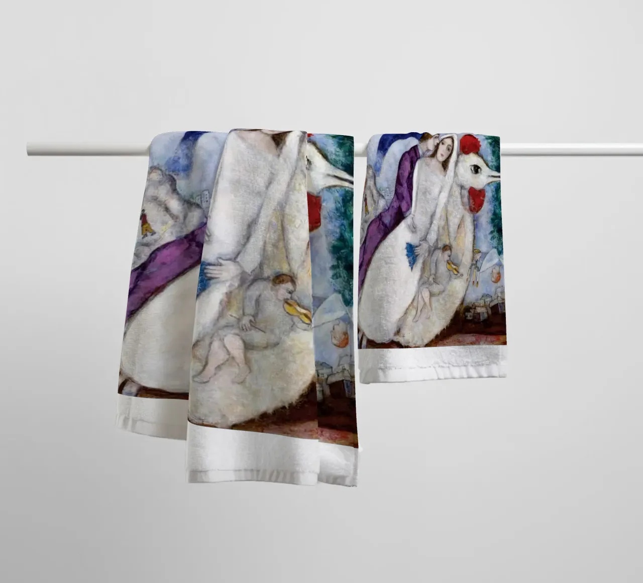 Floating Through The Narrative Universe Of Marc Chagall towel by Cindy Cronin