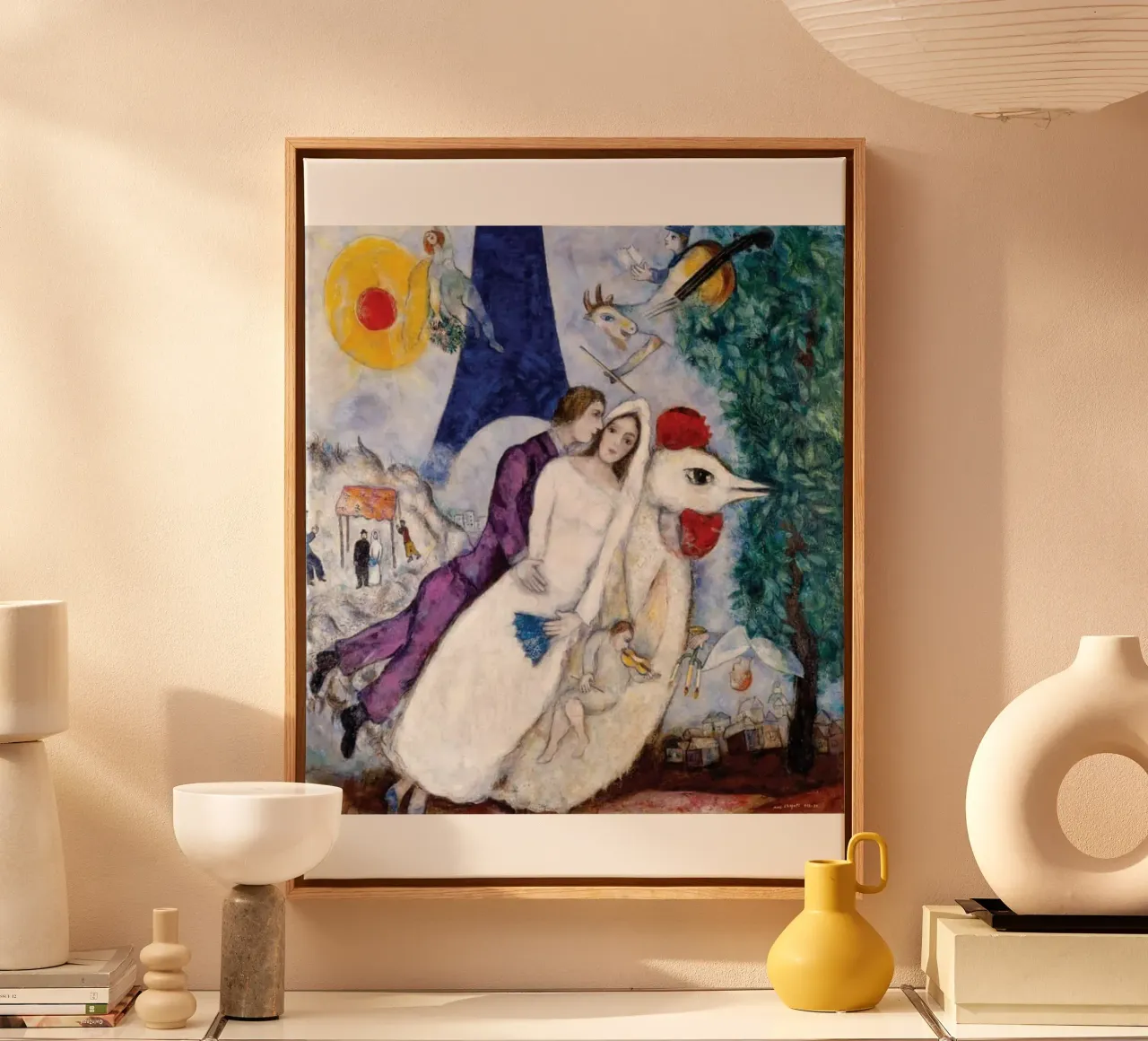 Schwebend durch das erzählerische Universum von Marc Chagall Leinwand mit Schattenfugenrahmen von Cindy Cronin
