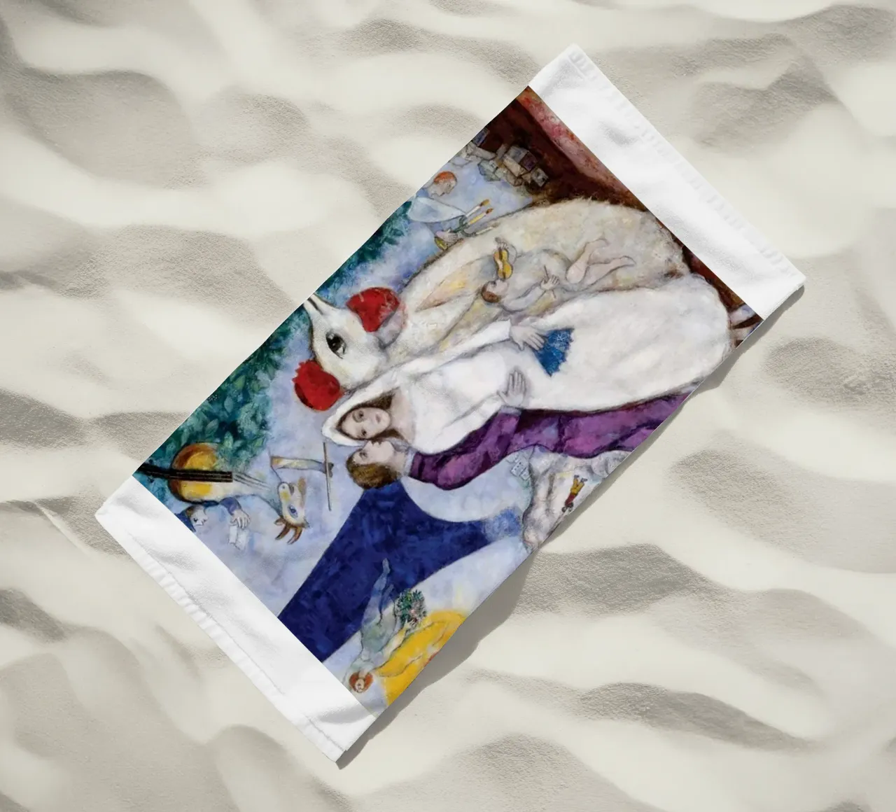 Floating Through The Narrative Universe Of Marc Chagall beach towel by Cindy Cronin