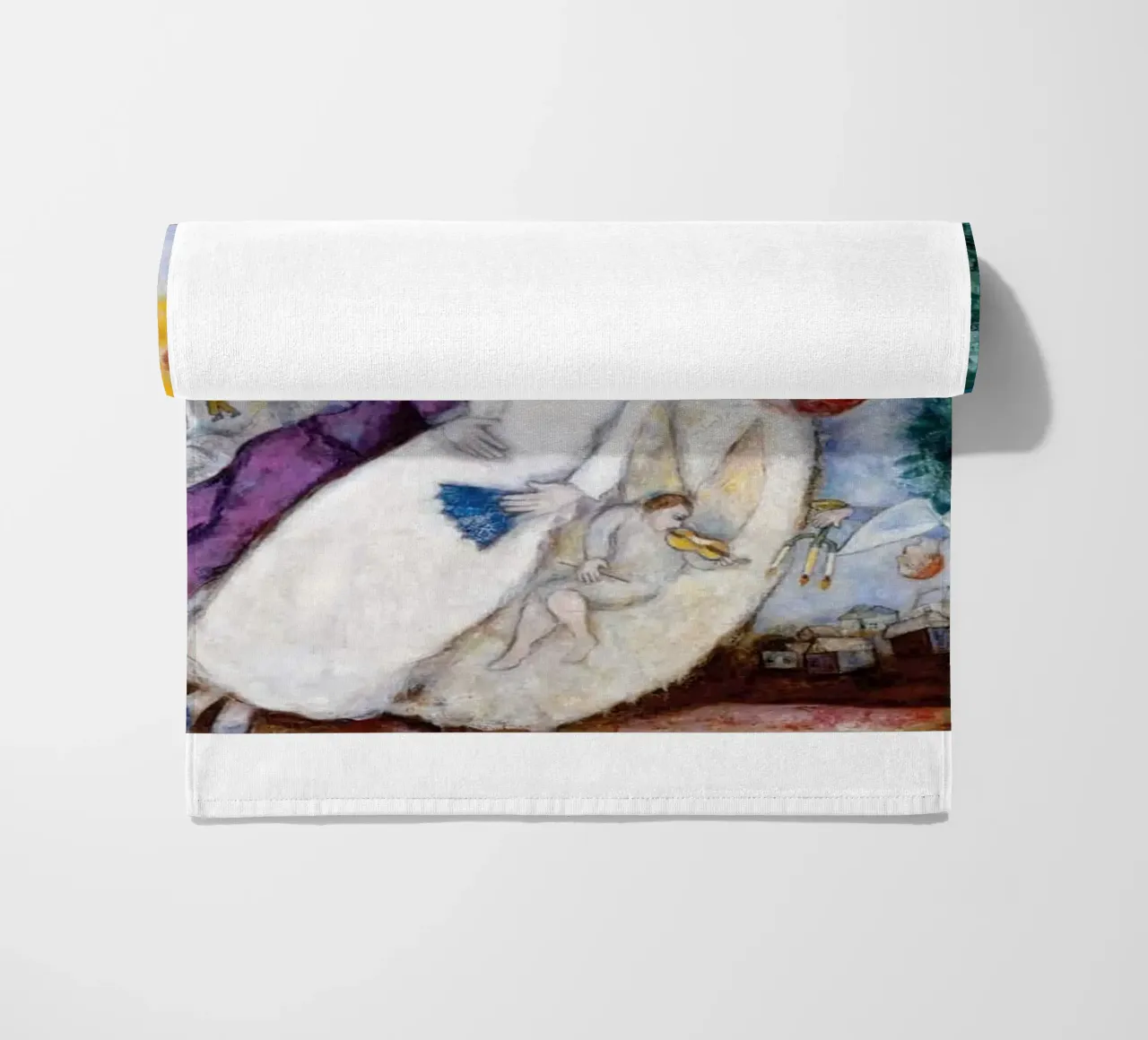 Floating Through The Narrative Universe Of Marc Chagall beach towel by Cindy Cronin