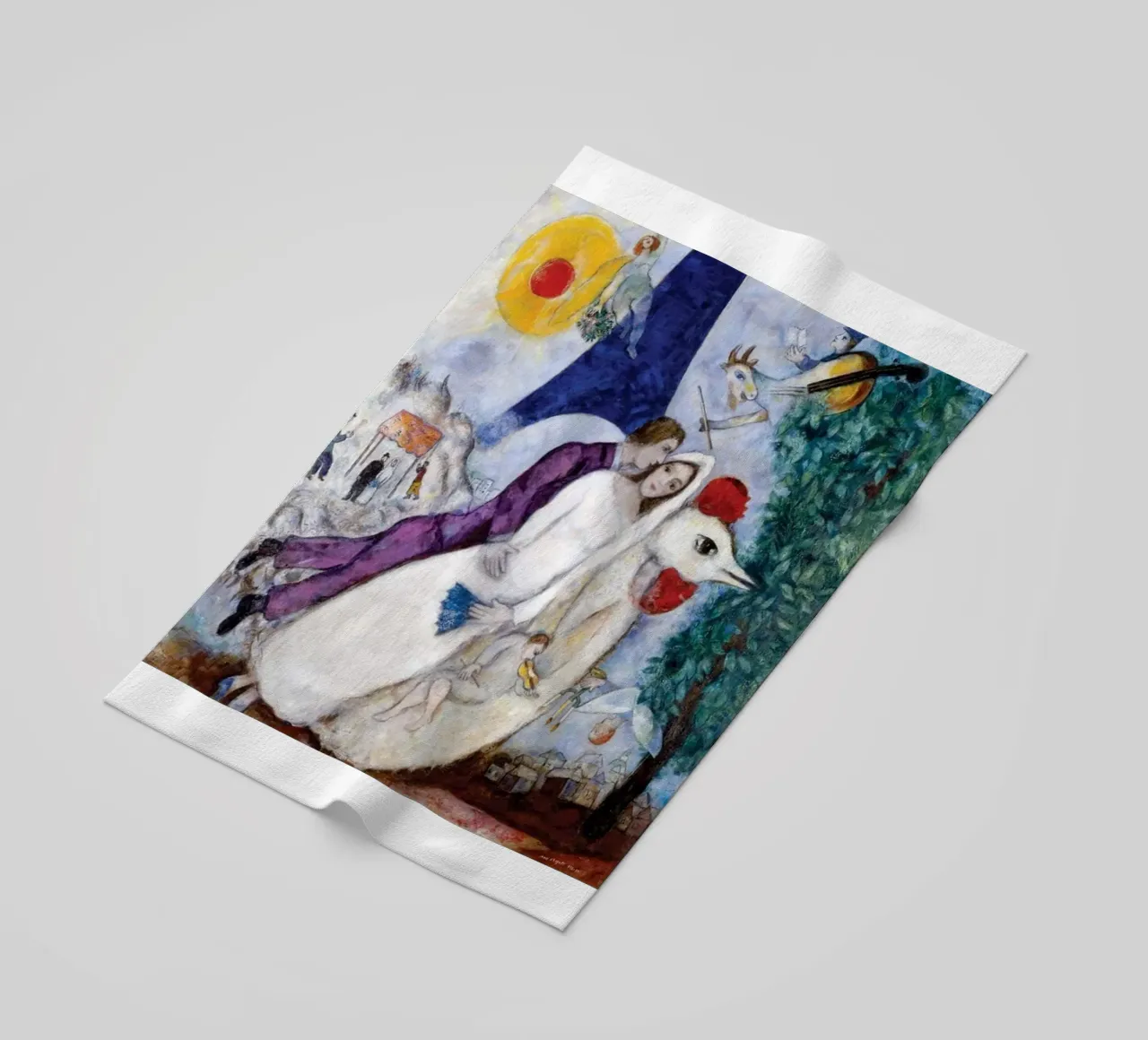 Floating Through The Narrative Universe Of Marc Chagall beach towel by Cindy Cronin