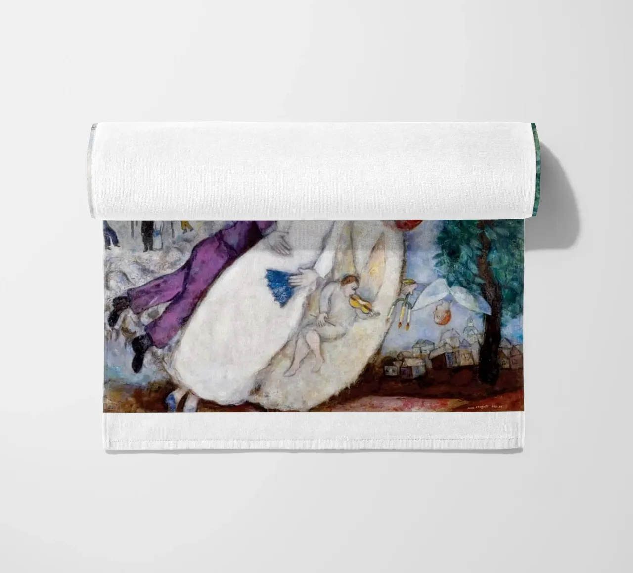 Floating Through The Narrative Universe Of Marc Chagall beach towel by Cindy Cronin