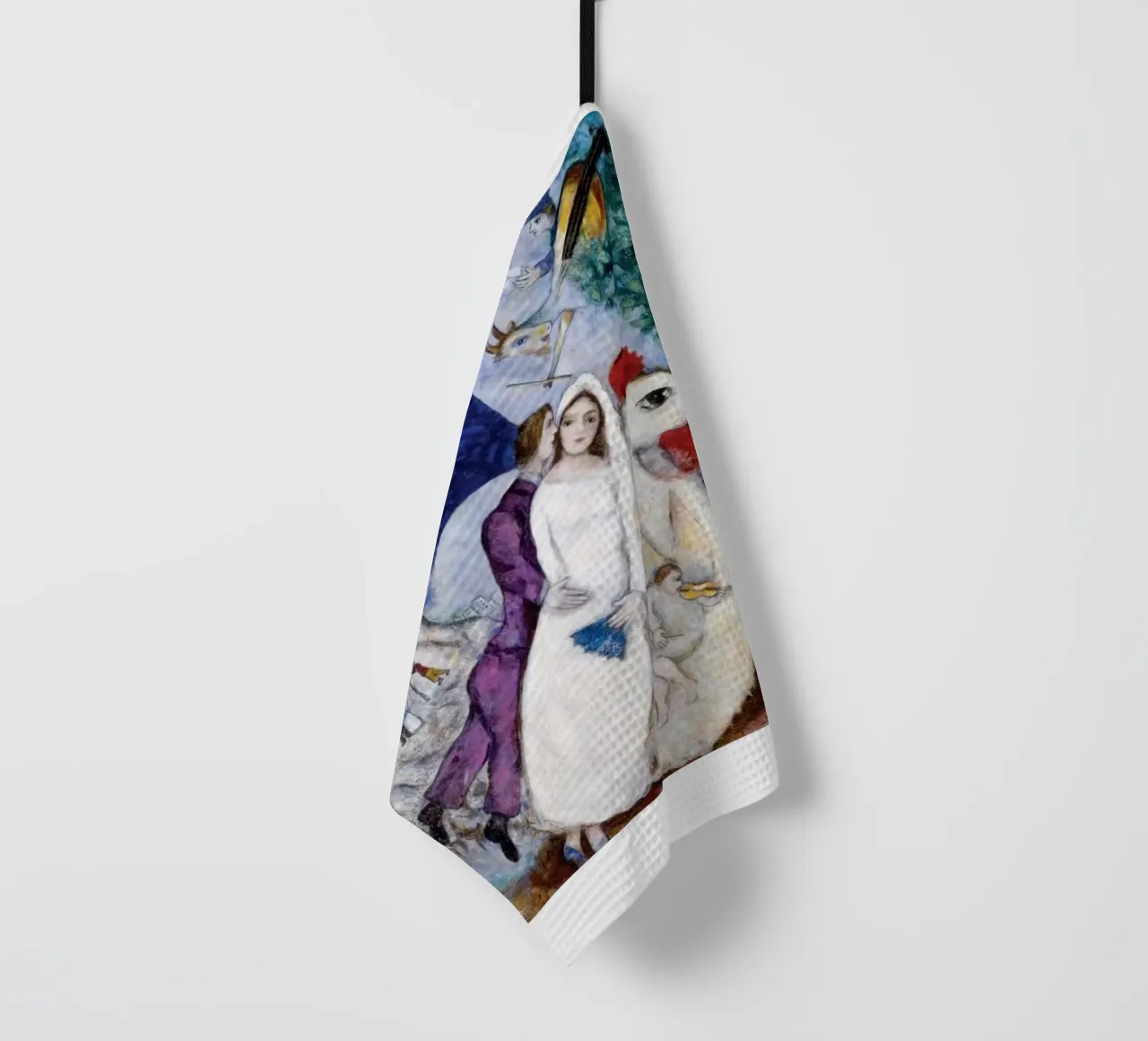 Floating Through The Narrative Universe Of Marc Chagall tea towel by Cindy Cronin