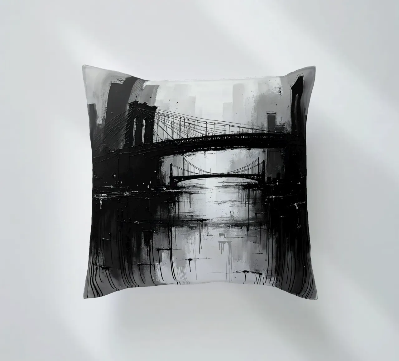 Skyline con ponte_4 cuscino da Fantasie & Mystikwelten by LK