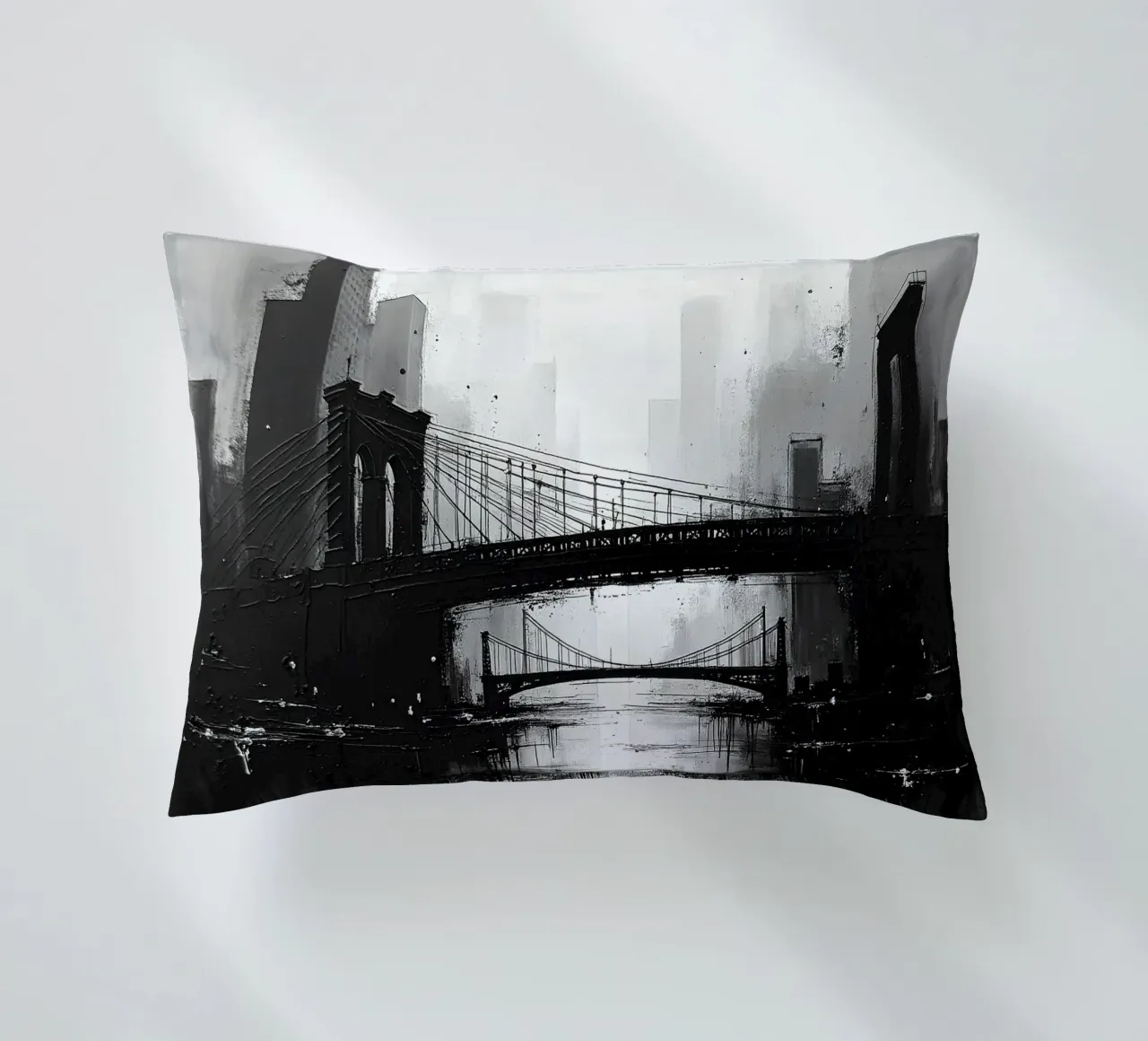Skyline con ponte_4 cuscino da Fantasie & Mystikwelten by LK