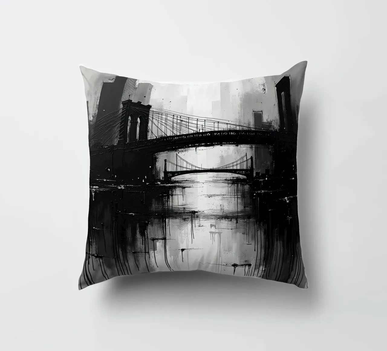 Skyline con ponte_4 cuscino da Fantasie & Mystikwelten by LK