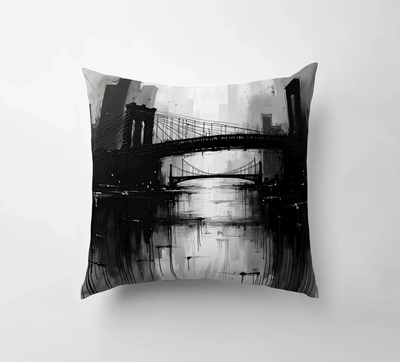 Skyline con ponte_4 cuscino da Fantasie & Mystikwelten by LK