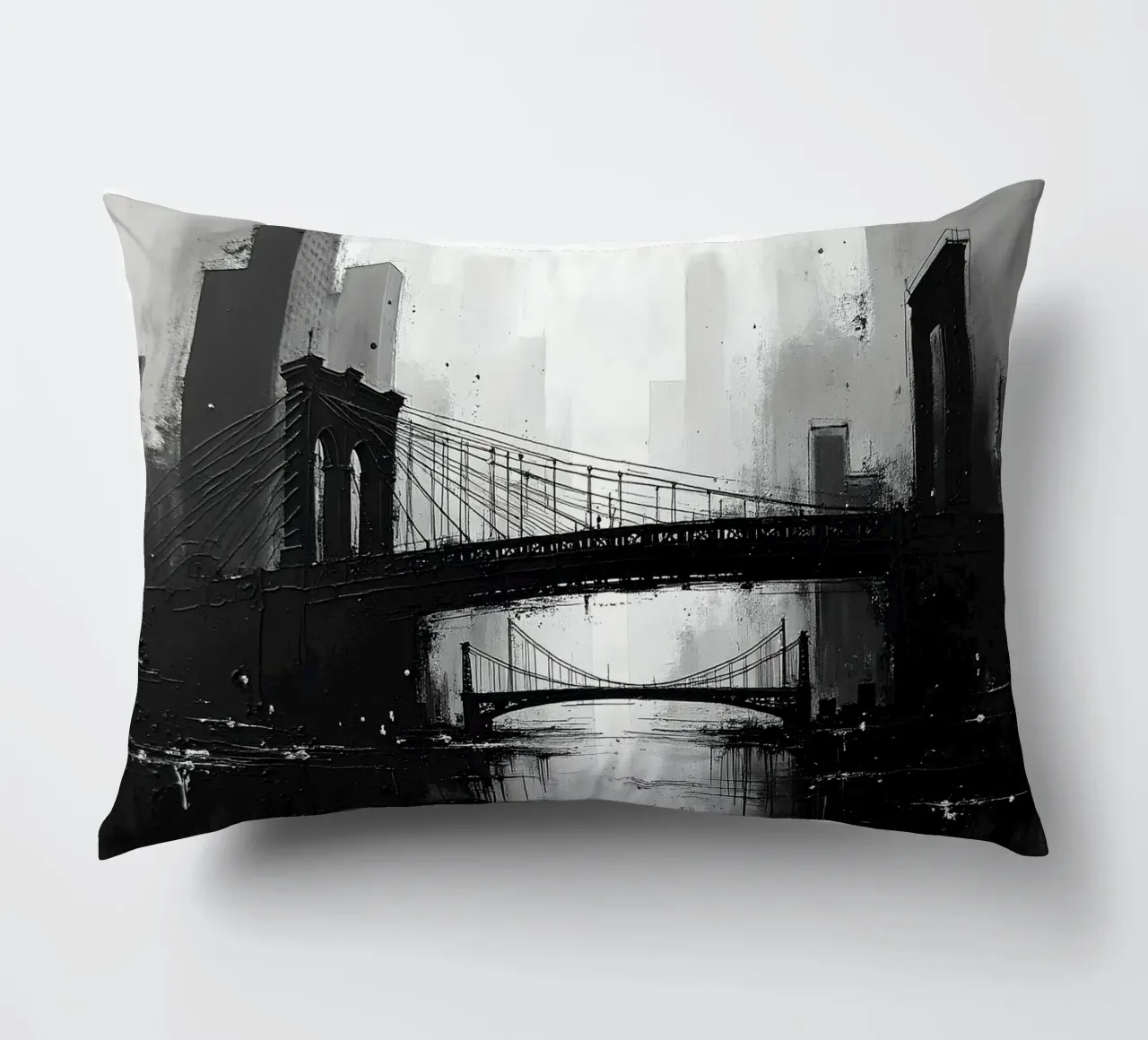 Skyline con ponte_4 cuscino da Fantasie & Mystikwelten by LK
